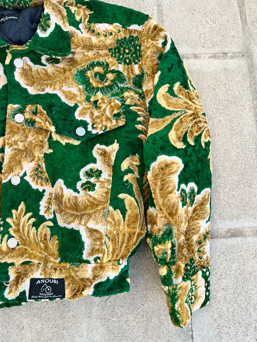 Moroccan hand made with unique yellow and green color,  carpet Jacket UNISEX
