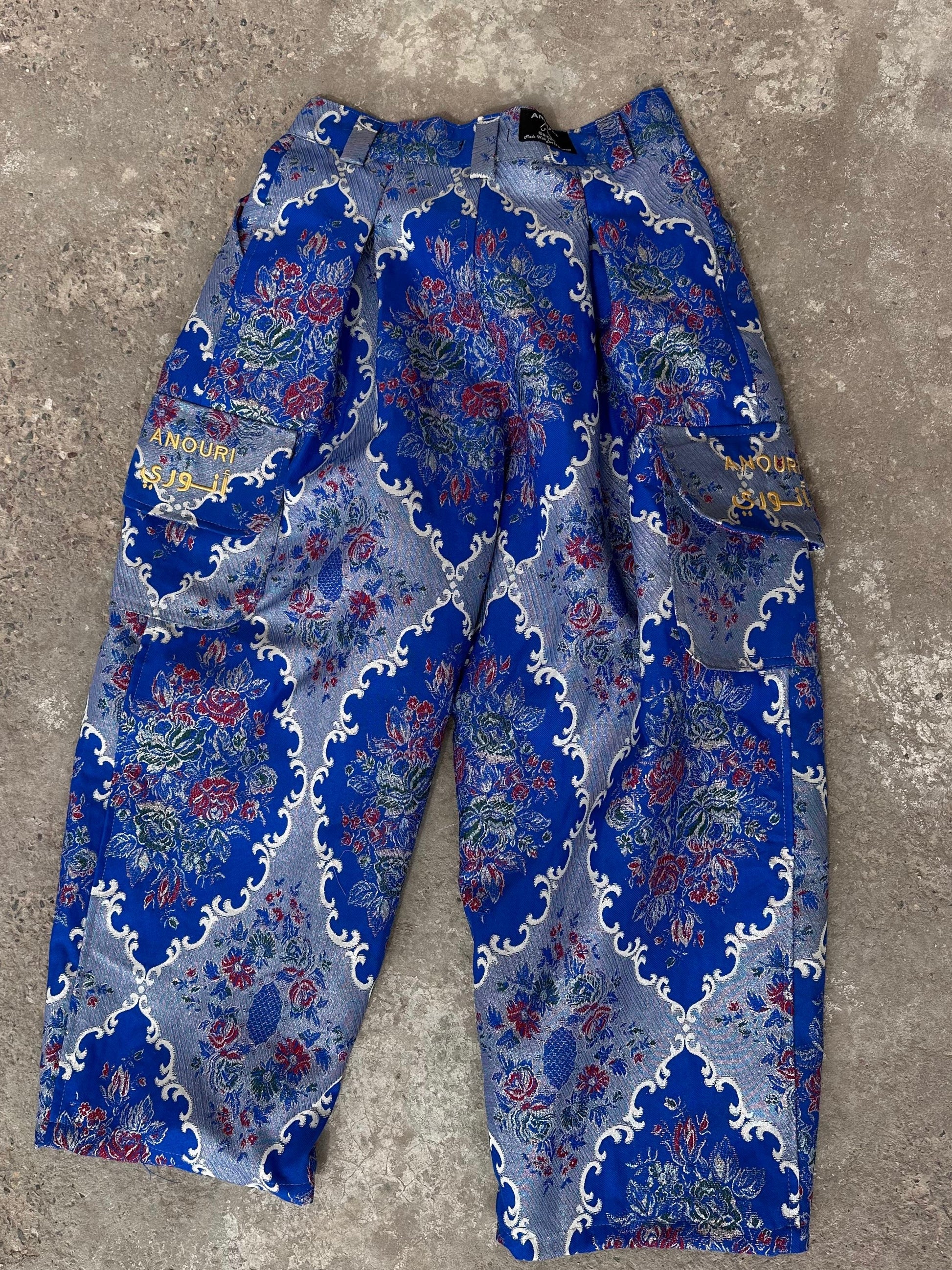Anouris Original PANT with wide legs with two pockets  side blue print “Carpet” UNISEX