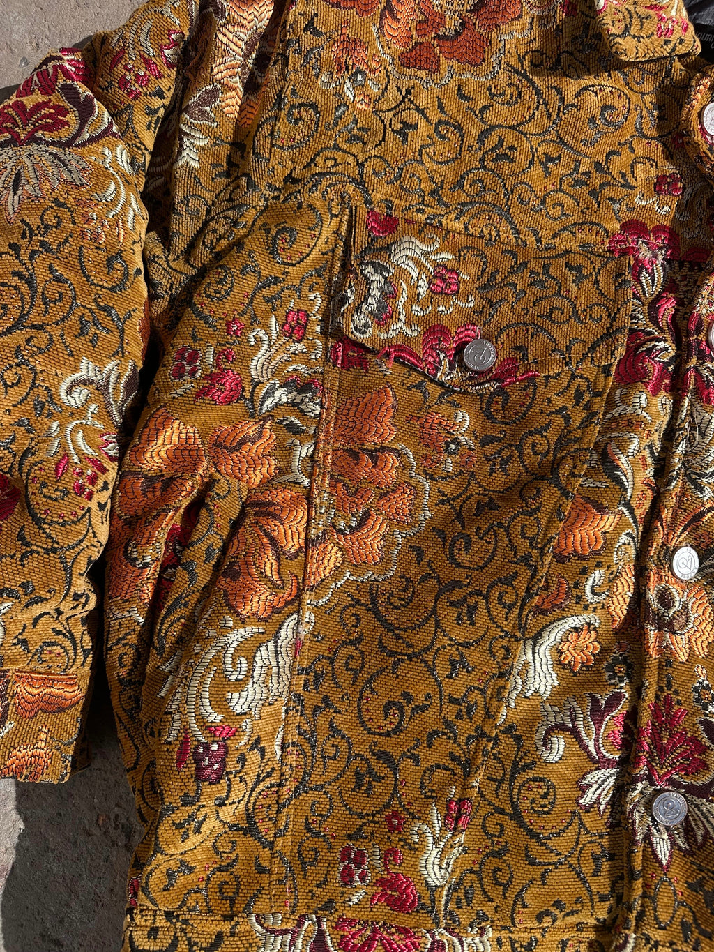 Moroccan hand made with unique orange color,  carpet Jacket UNISEX