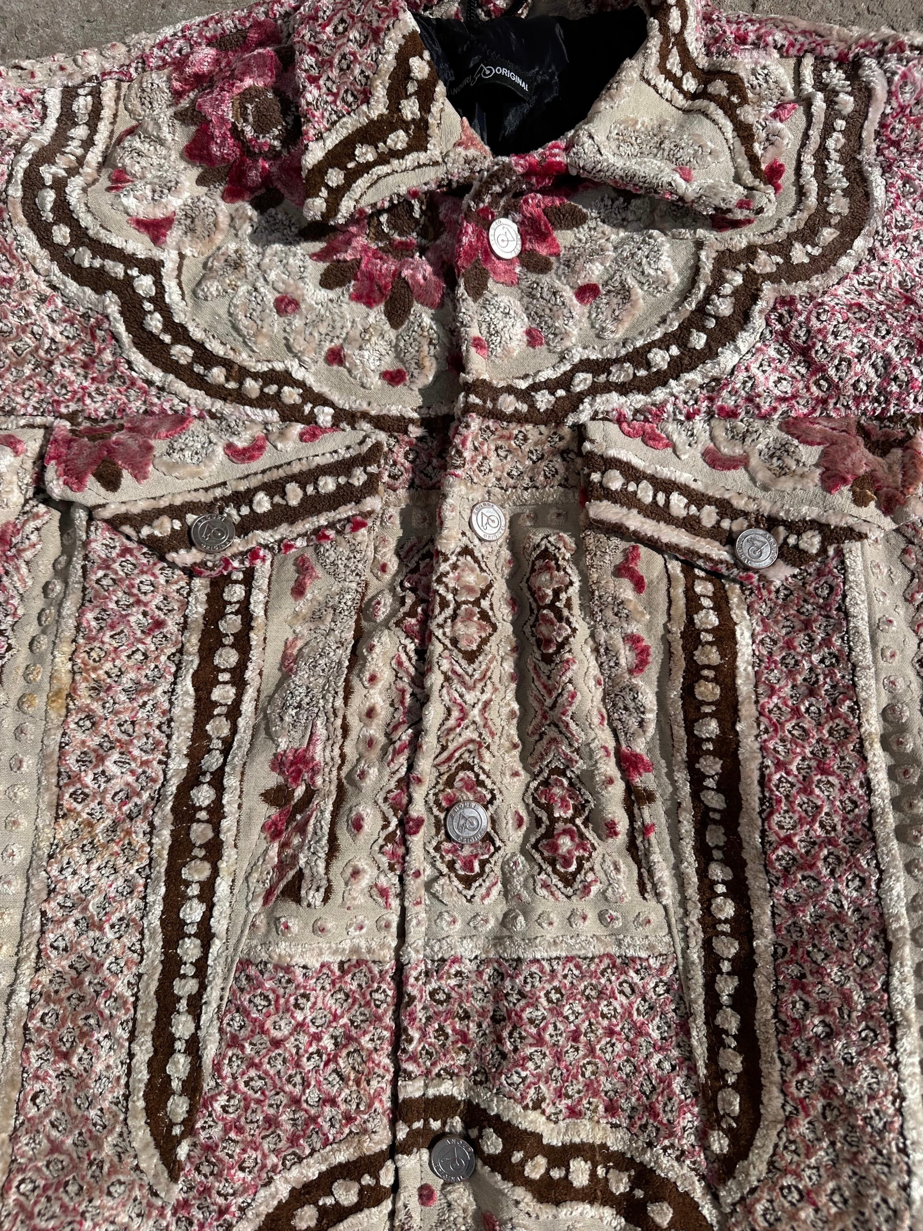 Moroccan hand made with unique light red color,  carpet Jacket UNISEX