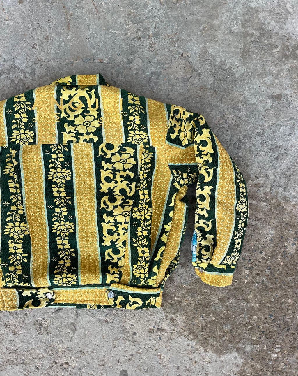 Moroccan hand made with unique yellow and green  design carpet Jacket UNISEX