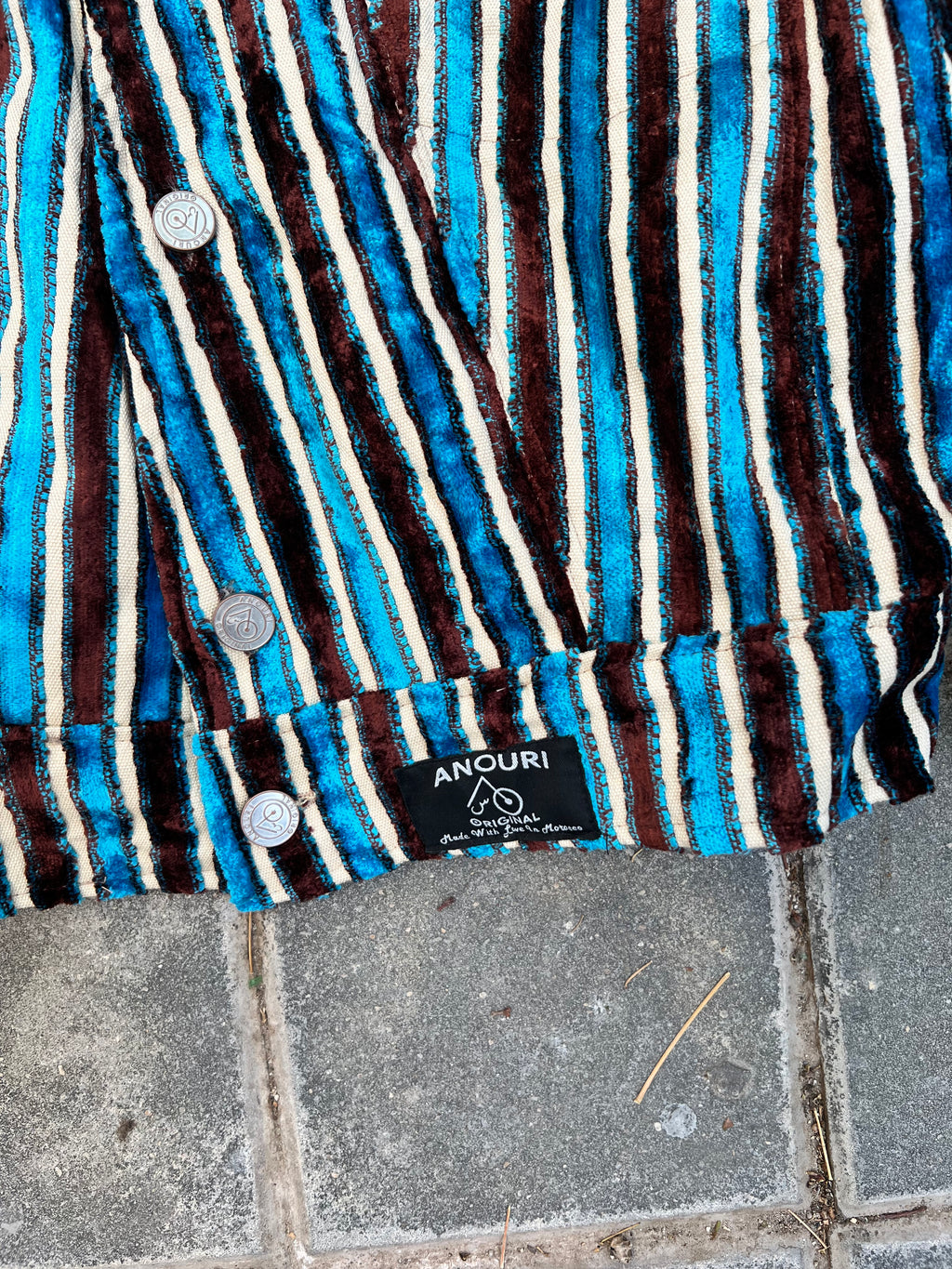 Moroccan hand made with unique brown and blue color,  carpet Jacket UNISEX