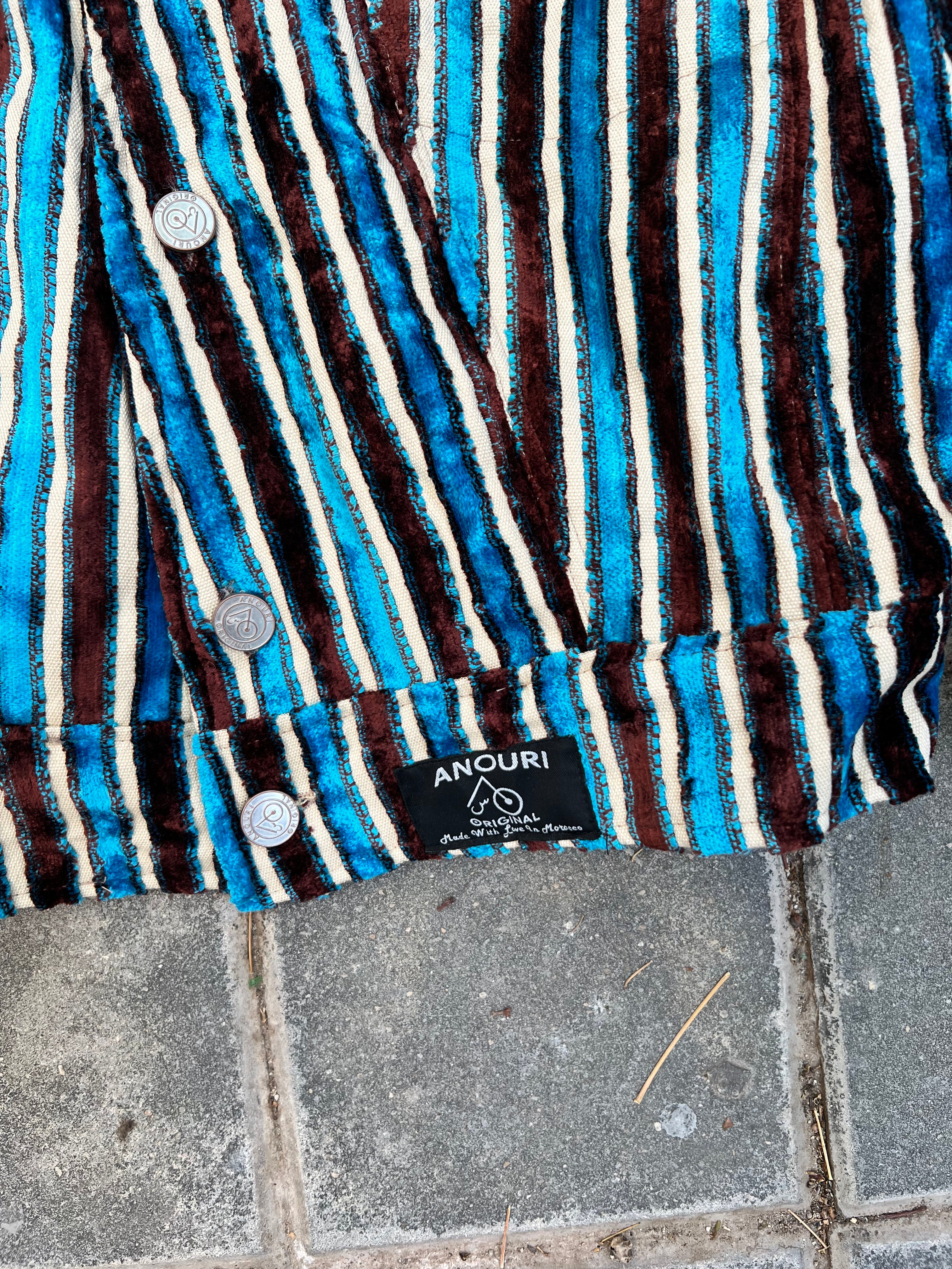 Moroccan hand made with unique brown and blue color,  carpet Jacket UNISEX