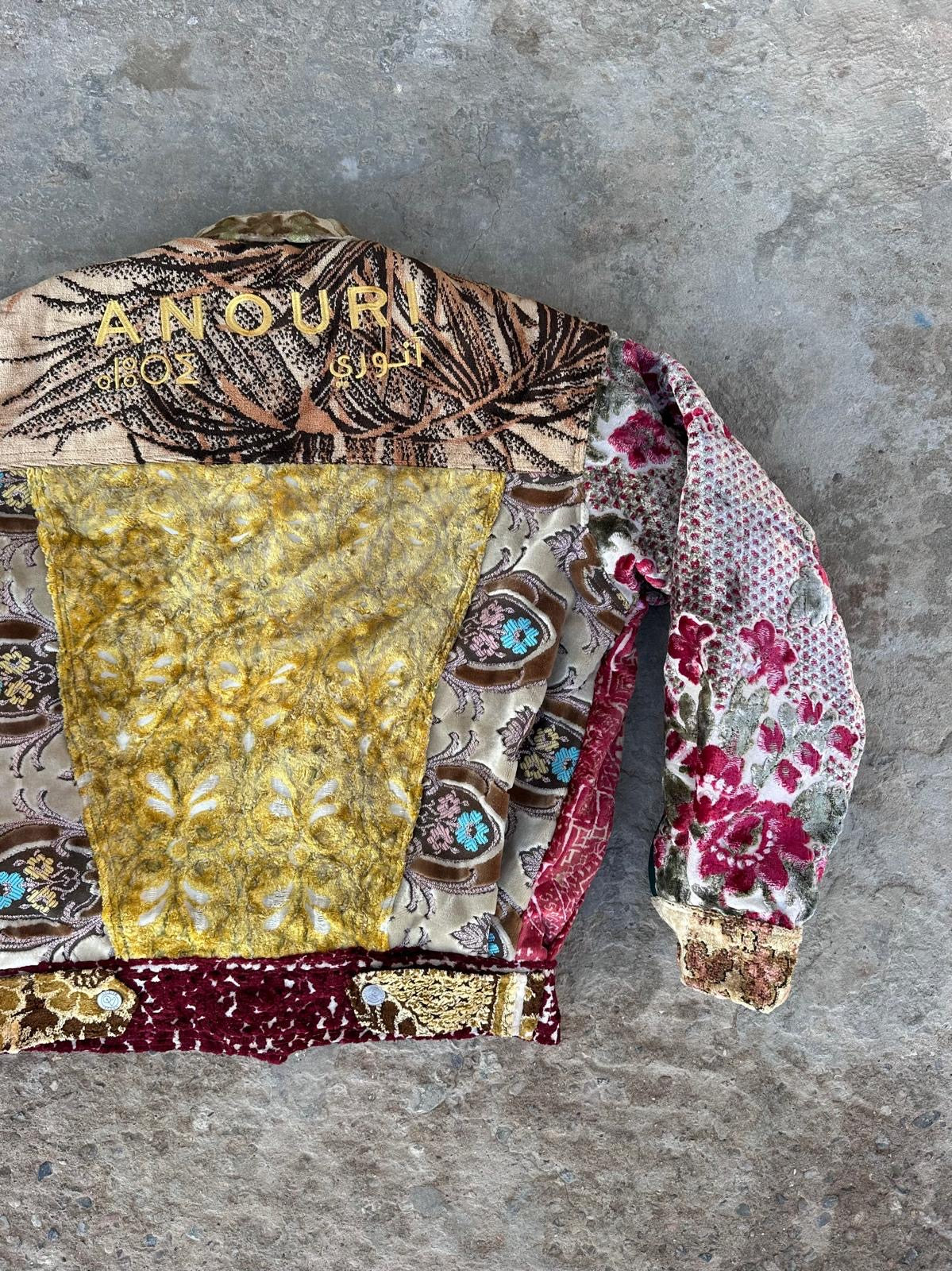 Moroccan hand made patchwork design carpet Jacket UNISEX