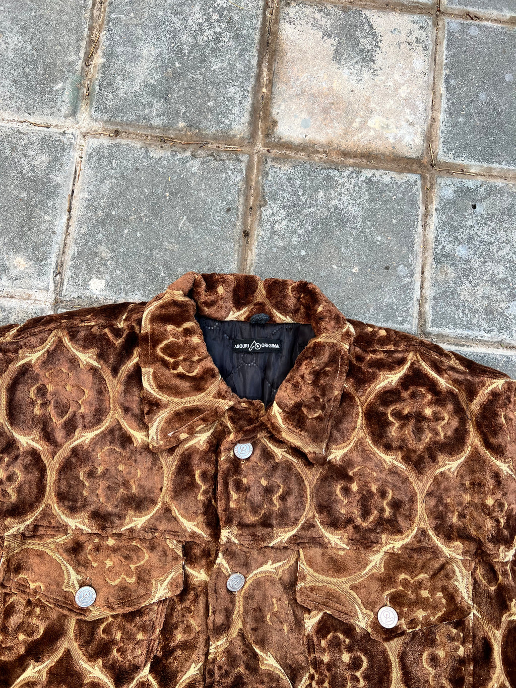 Moroccan hand made with unique design brown color ,  carpet Jacket UNISEX