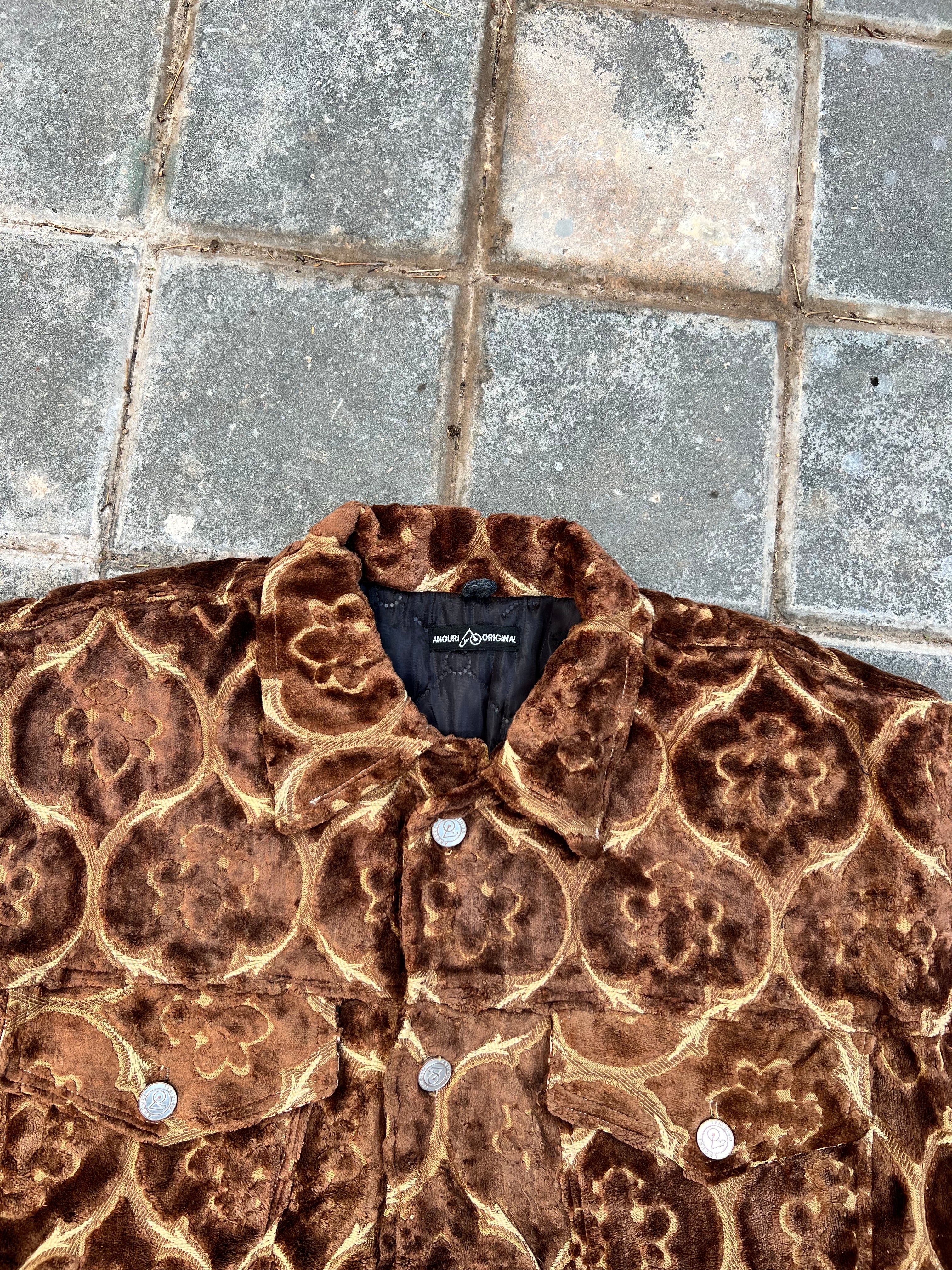 Moroccan hand made with unique design brown color ,  carpet Jacket UNISEX