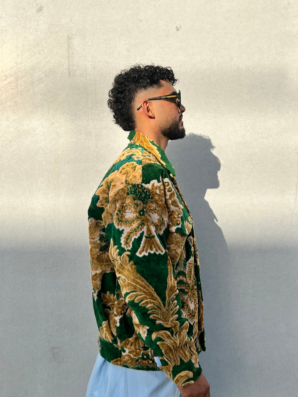 Moroccan hand made with unique yellow and green color,  carpet Jacket UNISEX