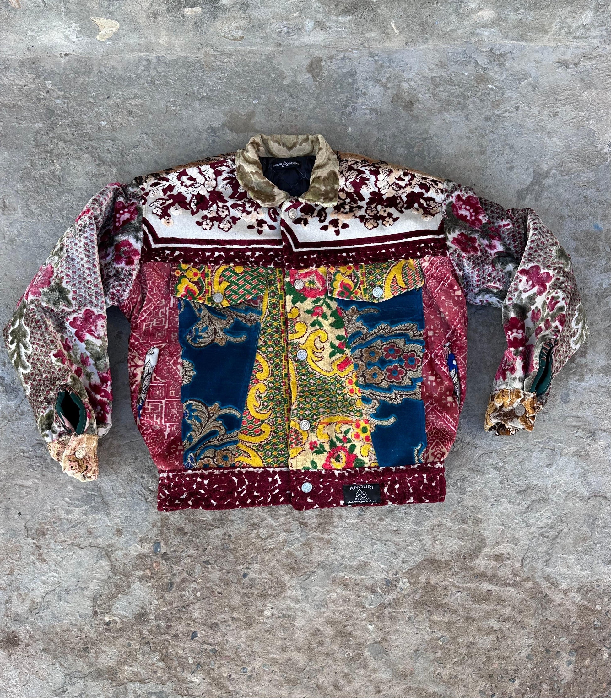 Moroccan hand made patchwork design carpet Jacket UNISEX