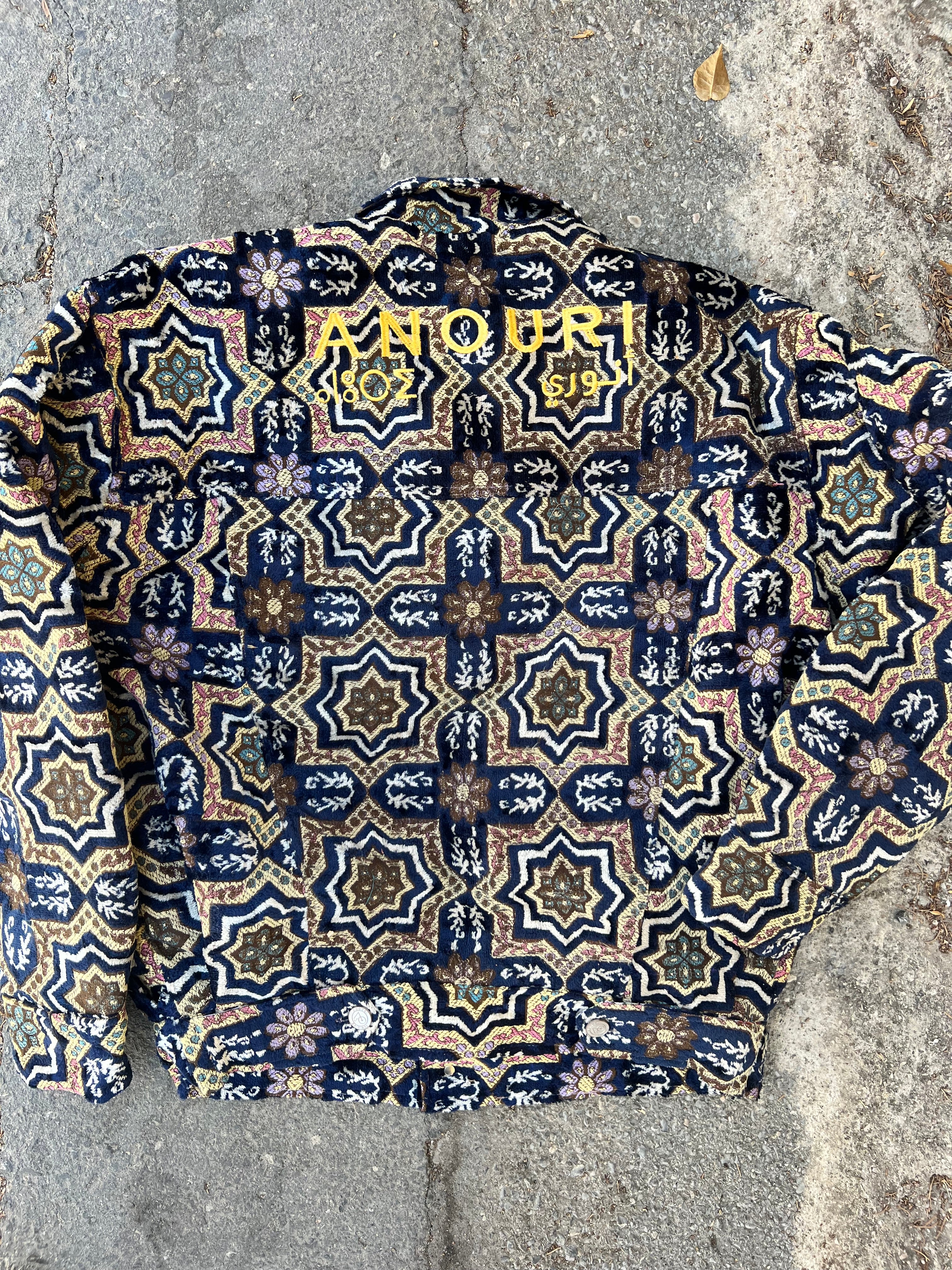Moroccan hand made with unique green and white color ,  carpet Jacket UNISEX