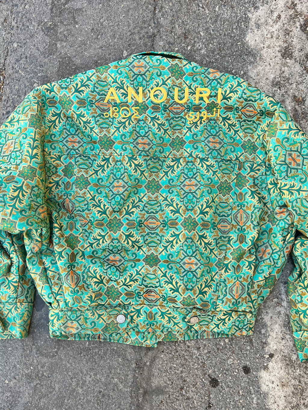 Moroccan hand made with unique white and green color,  carpet Jacket UNISEX (Copy)