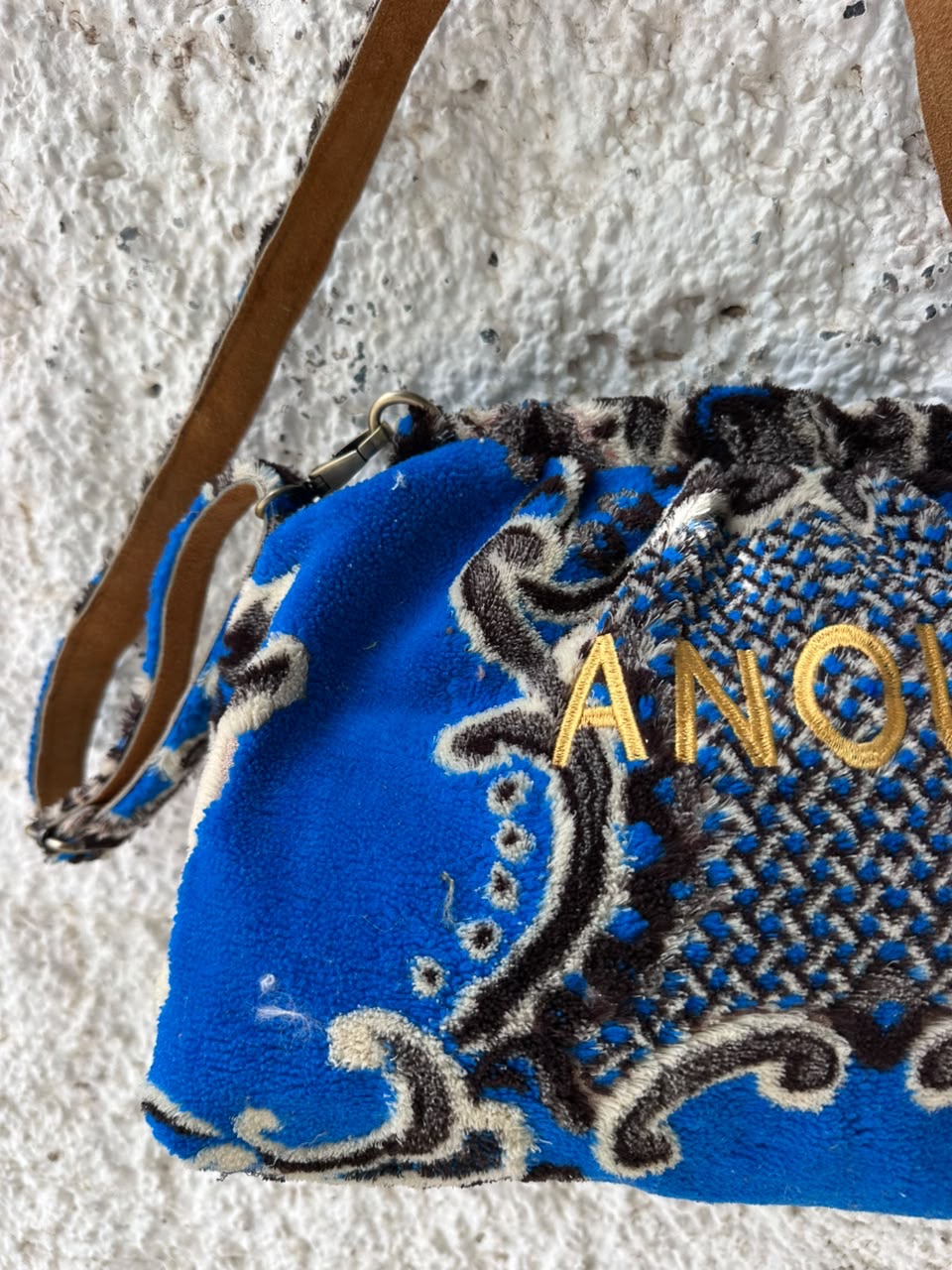 Anouri Original Royal blue & black Carpet Wrist Bag