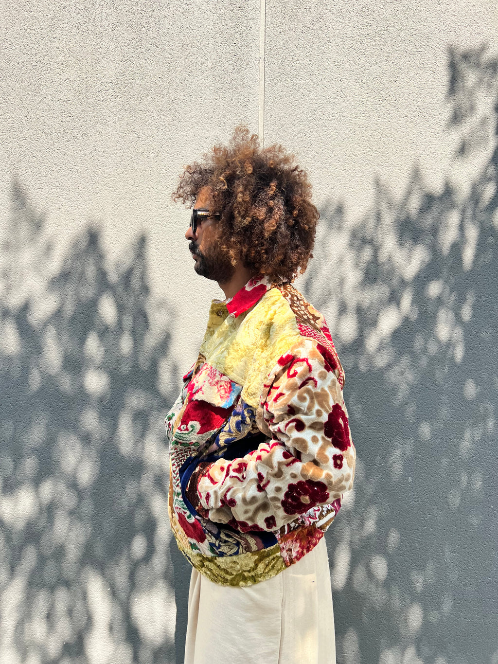 Moroccan hand made with unique patshwork design ,  carpet Jacket UNISEX