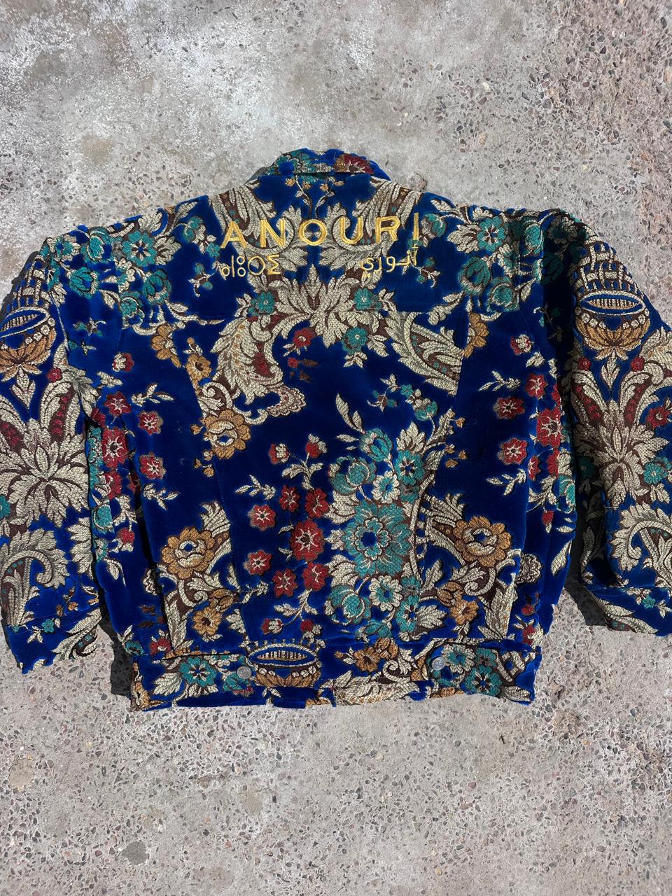 Moroccan hand made with unique blue color,  carpet Jacket UNISEX