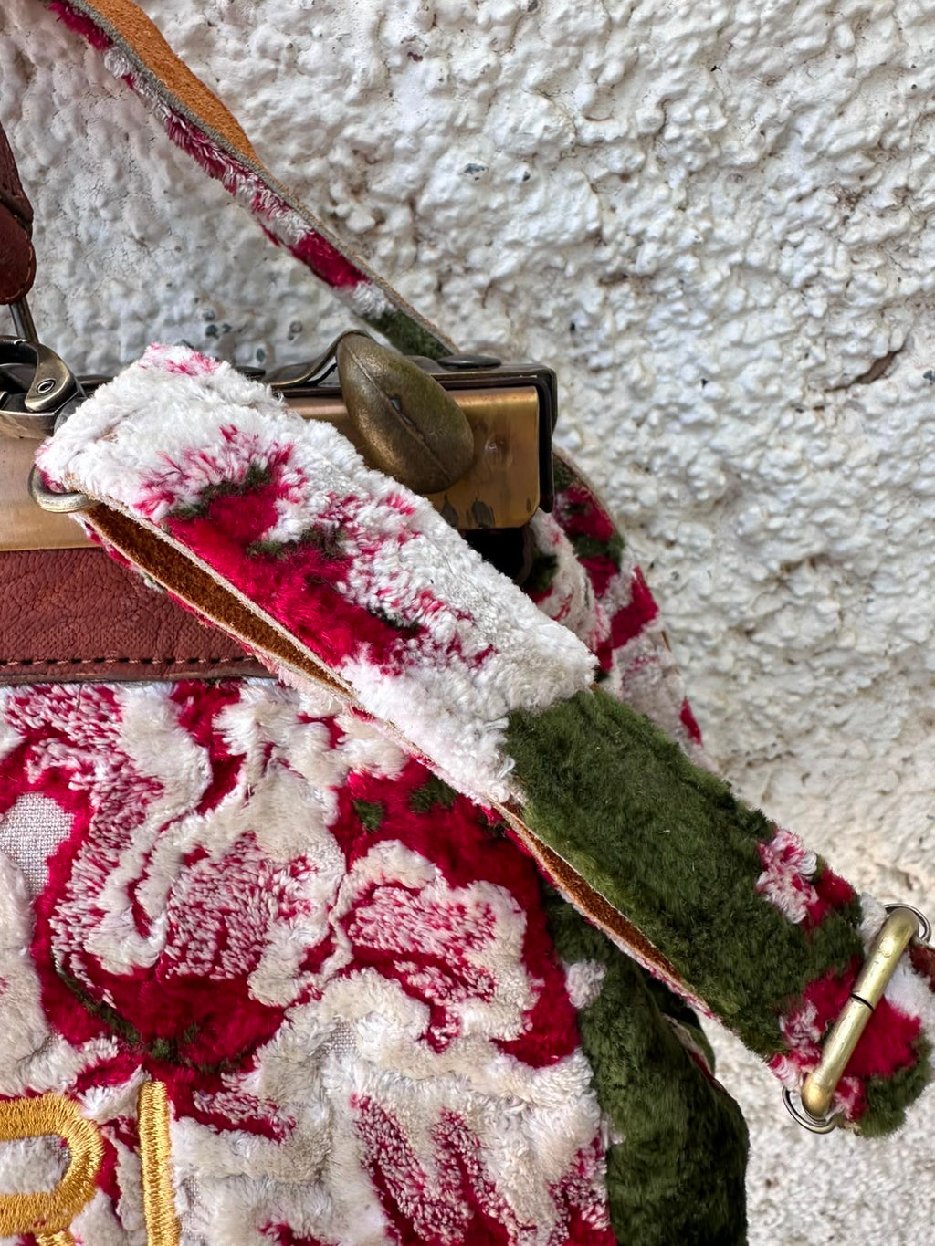 Anouri Original Emerald Heritage Frame green & red  colour Carpet Bag