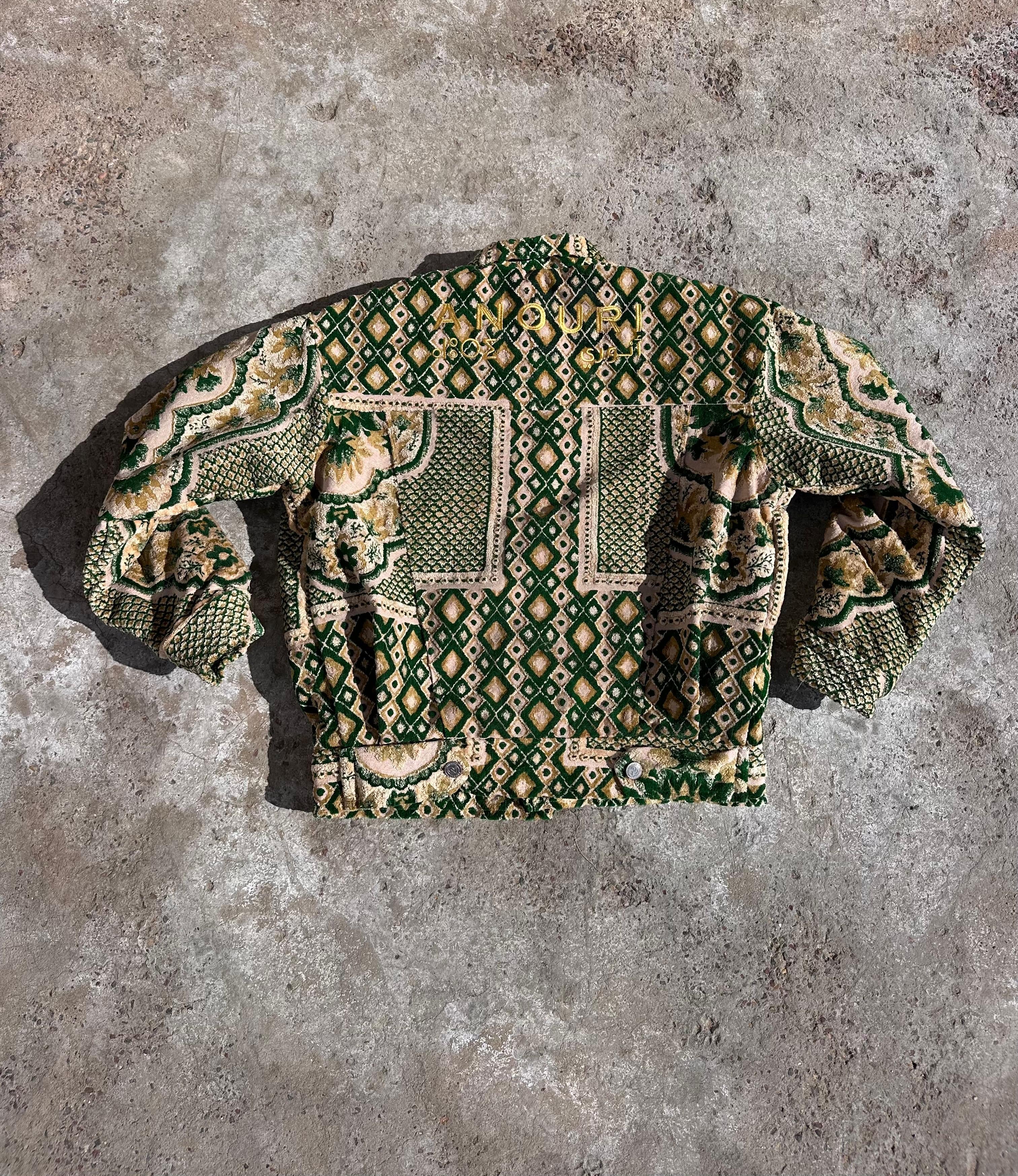 Moroccan hand made with unique yellow and green color,  carpet Jacket UNISEX