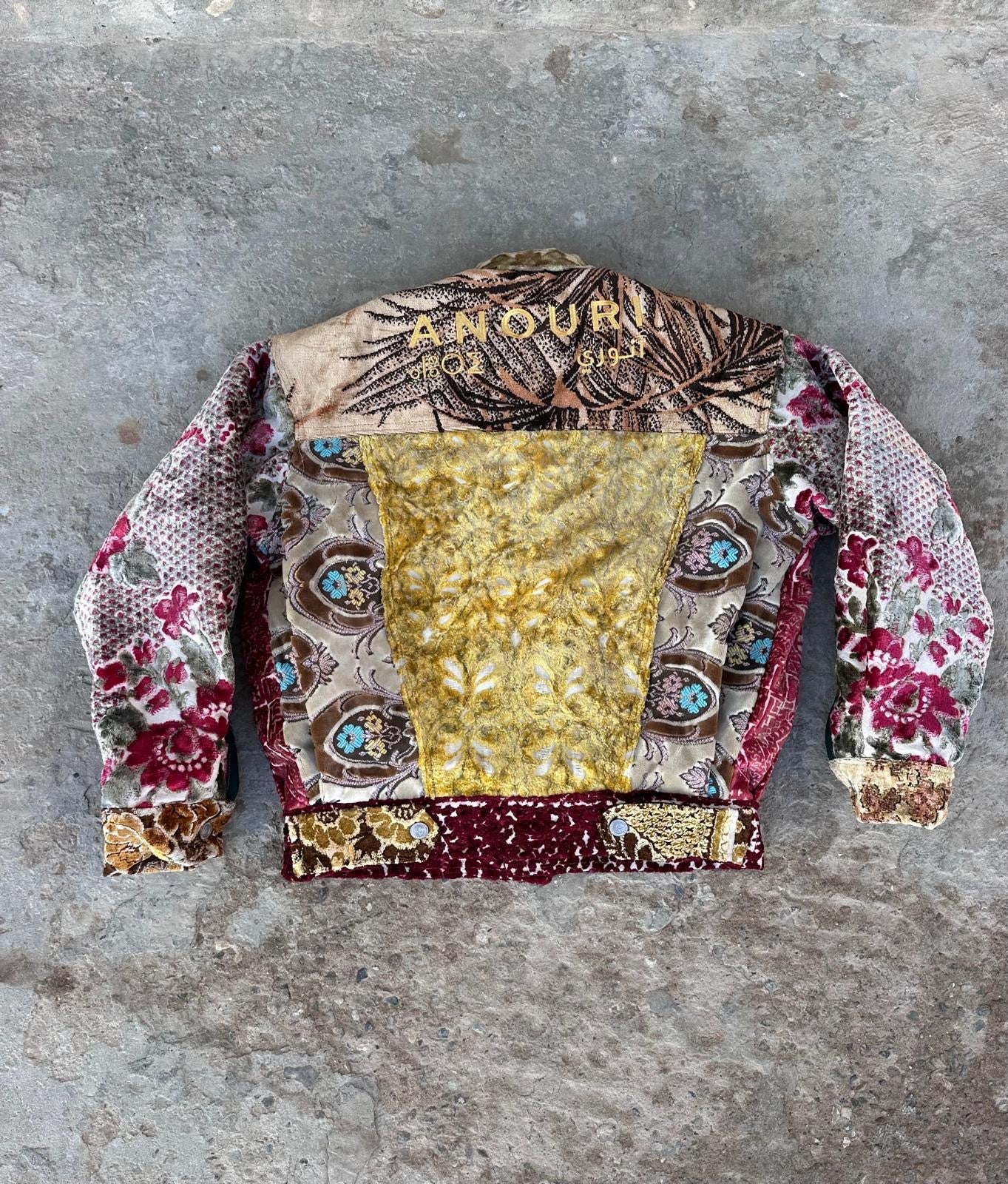 Moroccan hand made patchwork design carpet Jacket UNISEX