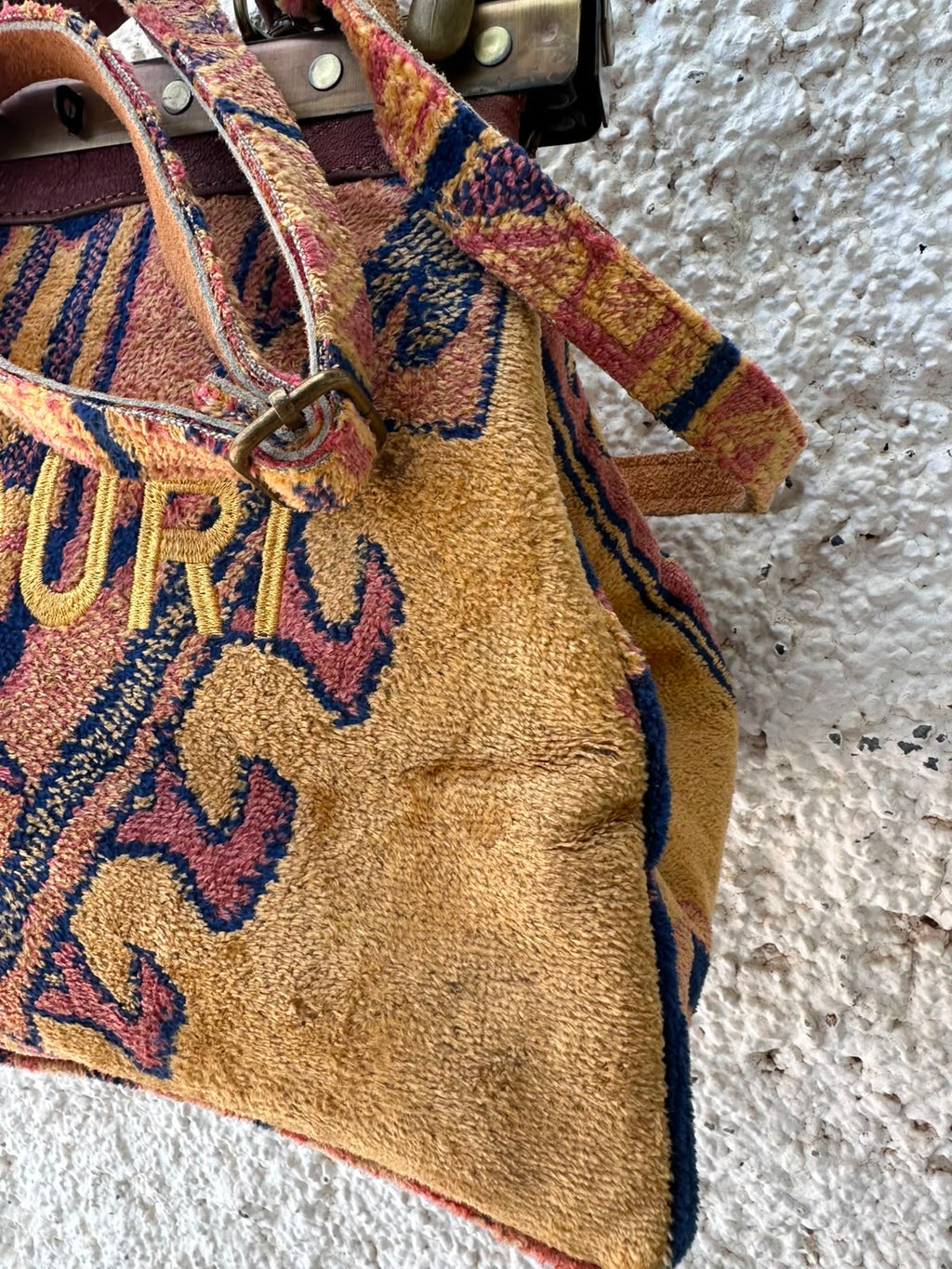 Anouri Original Emerald Heritage Frame yellow colour Carpet Bag