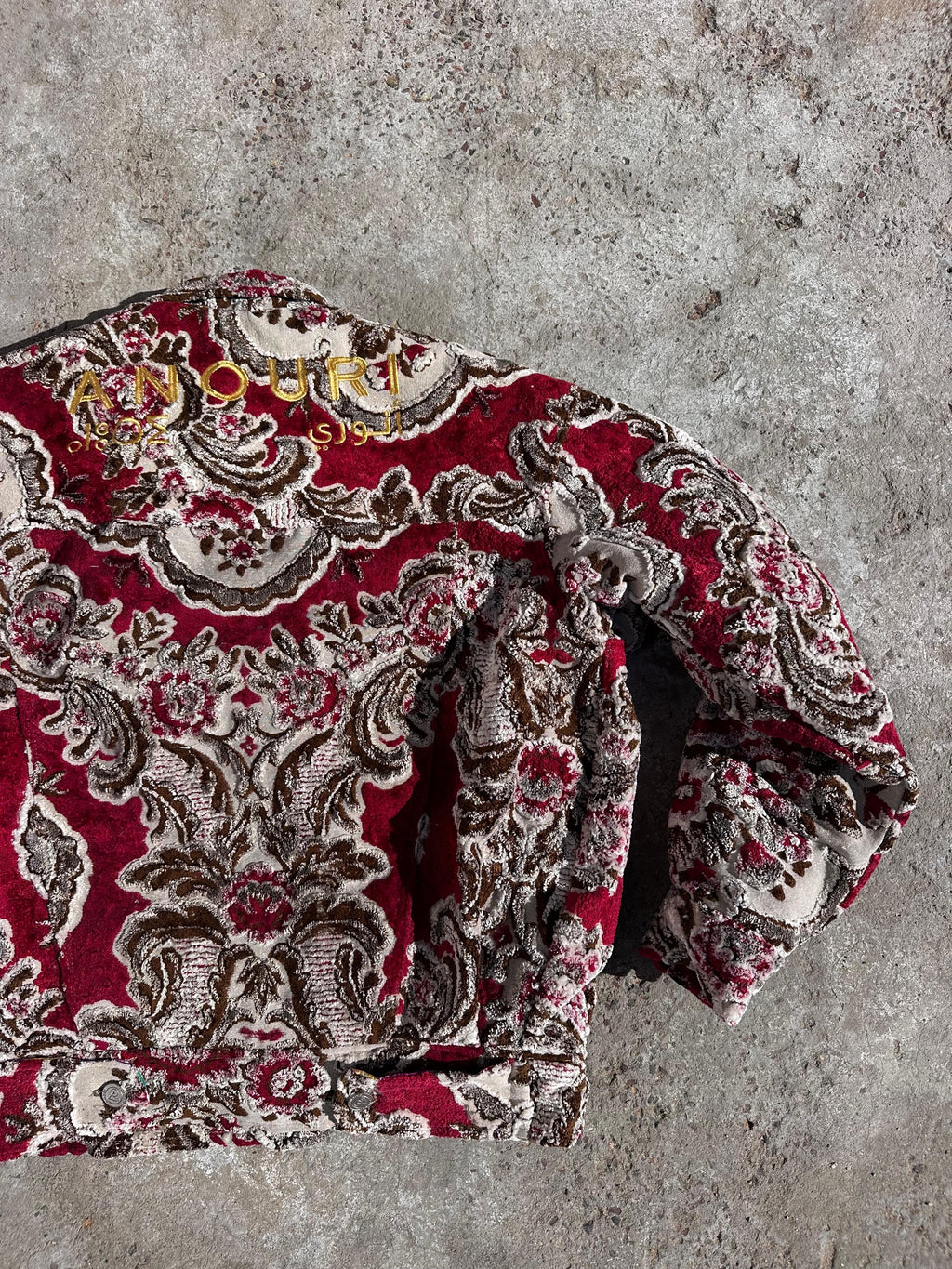 Moroccan hand made with unique red color,  carpet Jacket UNISEX