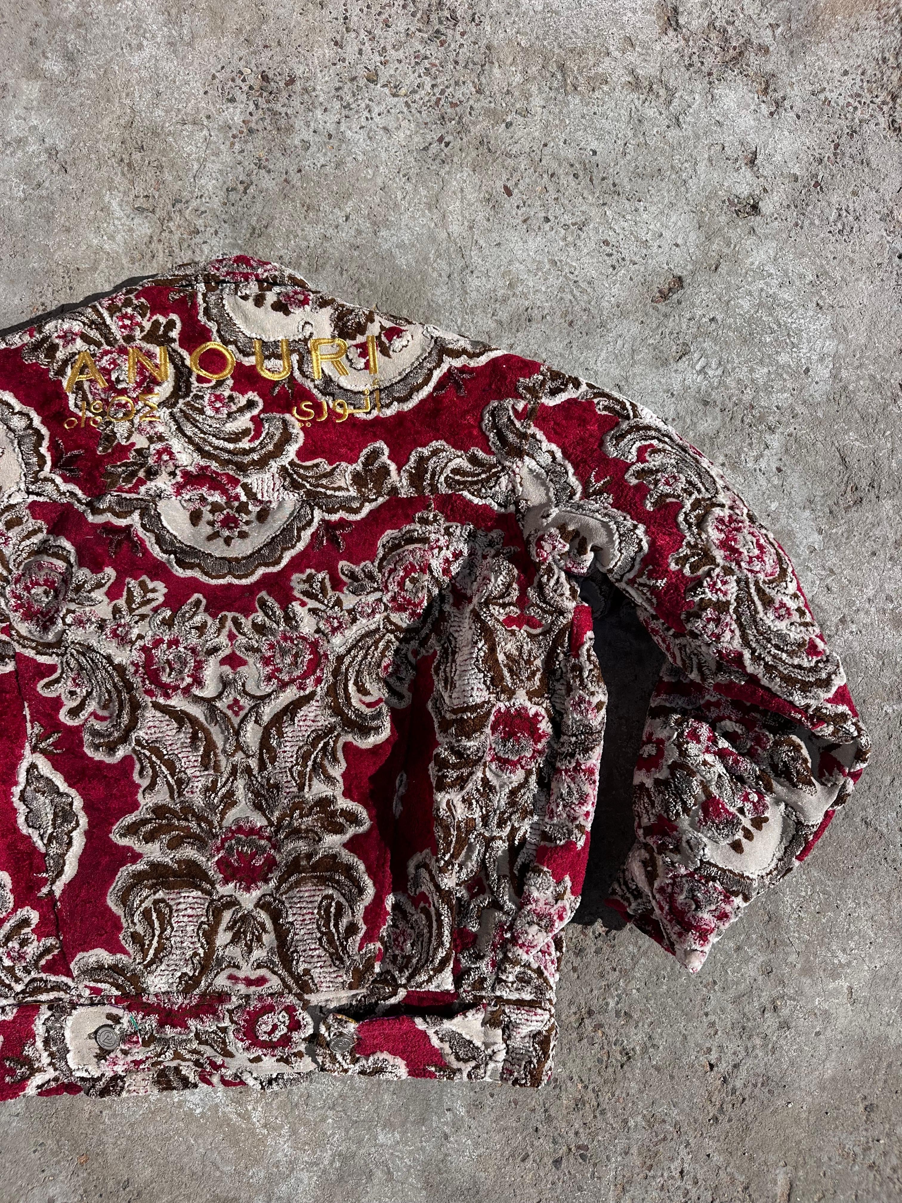 Moroccan hand made with unique red color,  carpet Jacket UNISEX