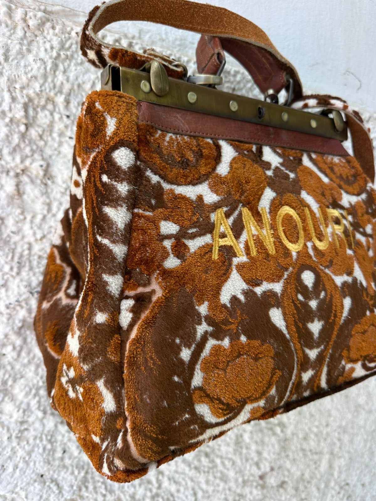 Anouri Original Emerald Heritage Frame brown colour Carpet Bag