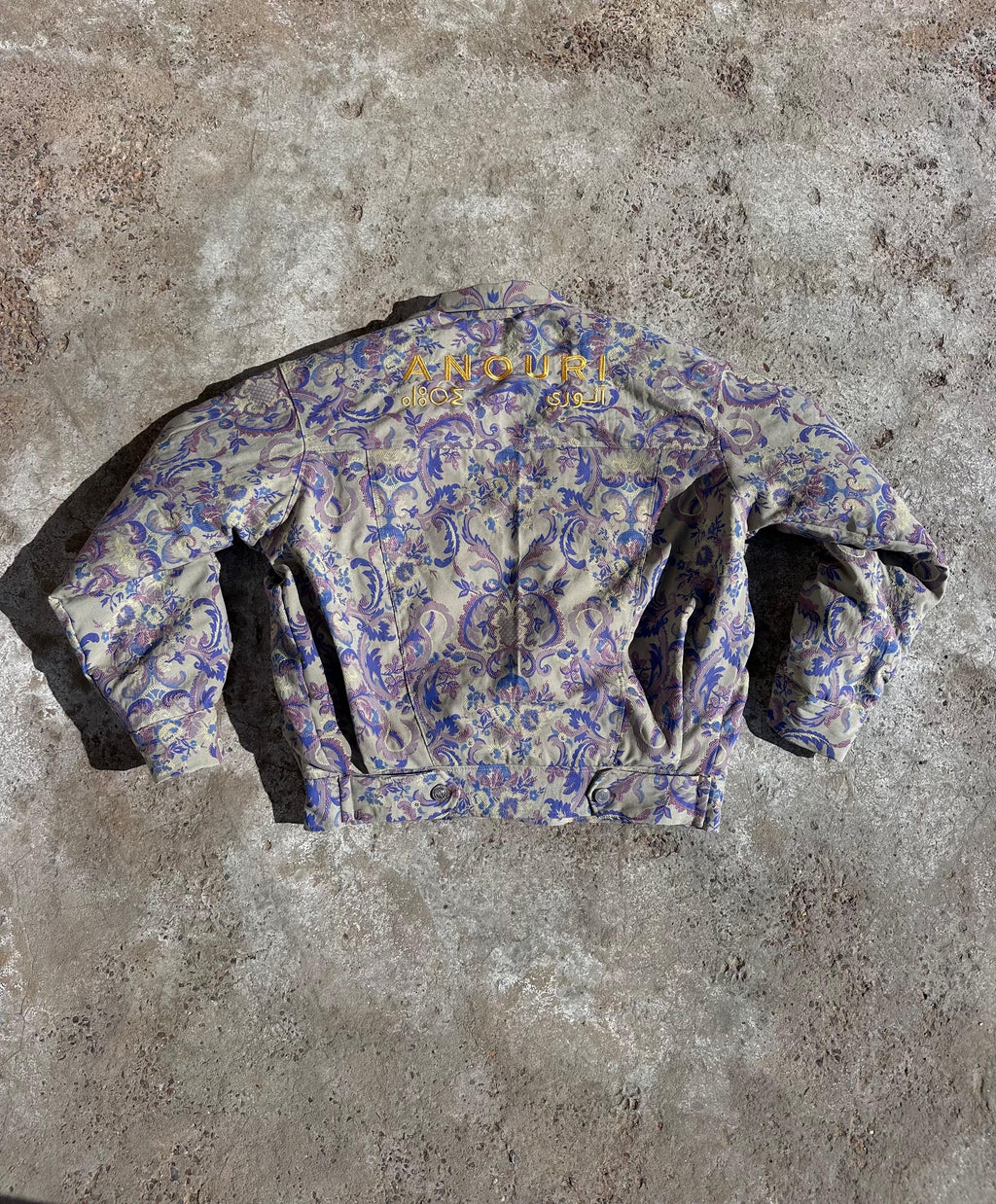 Moroccan hand made with unique lila and blue color,  carpet Jacket UNISEX