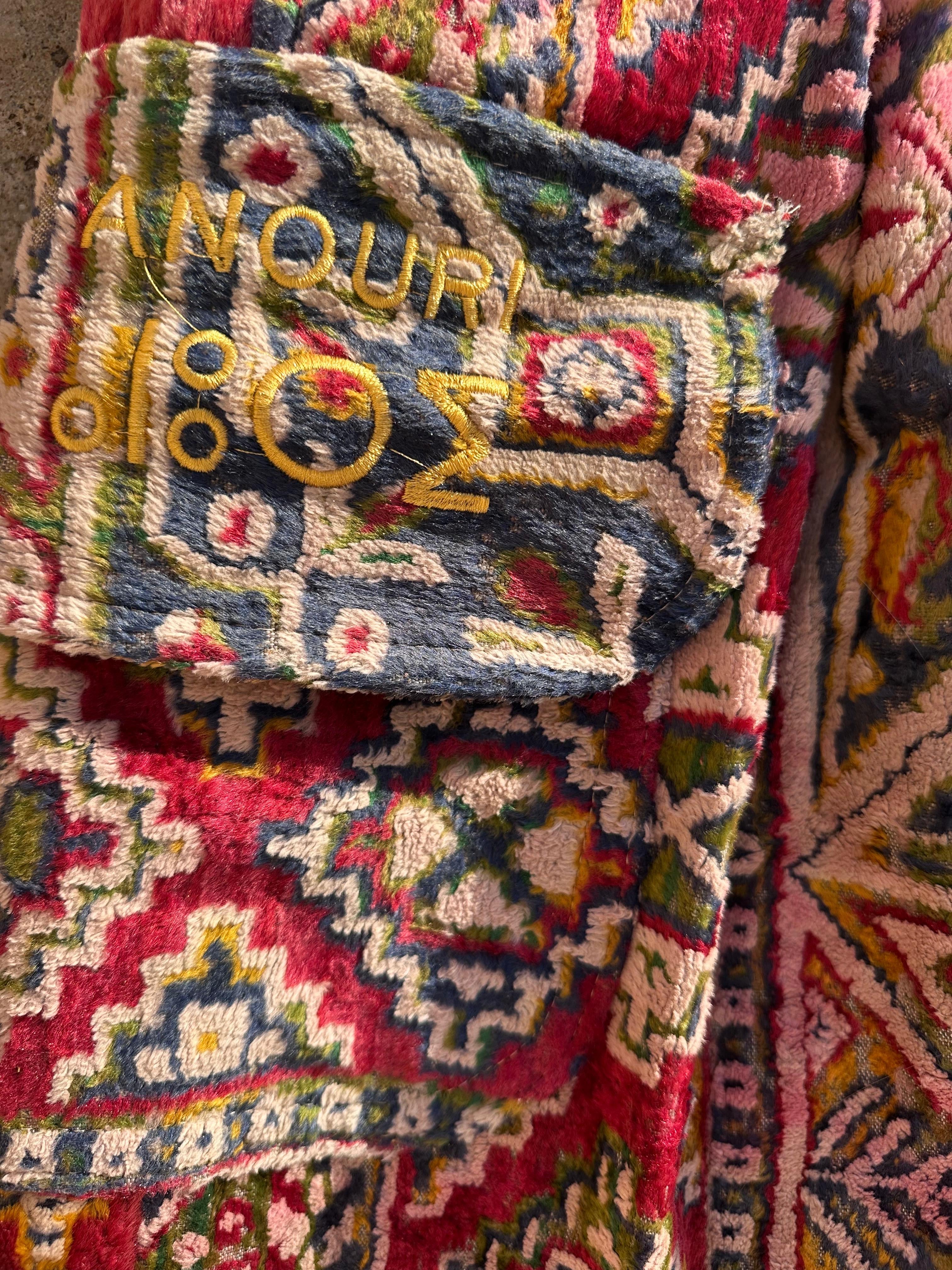 Anouris Original PANT with wide legs with two pockets  side unique carpet red print “Carpet” UNISEX