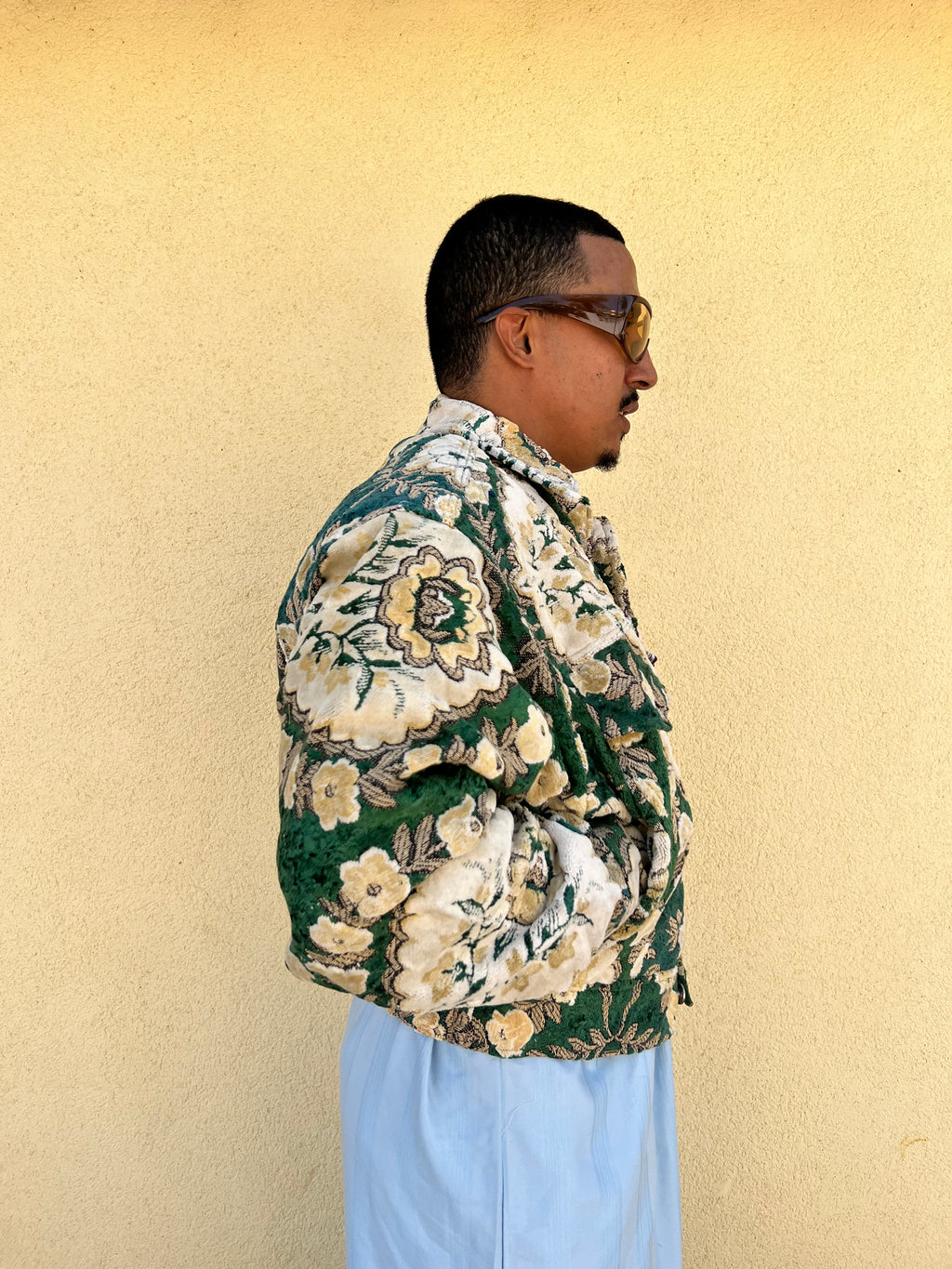 Moroccan hand made with unique white and green color,  carpet Jacket UNISEX