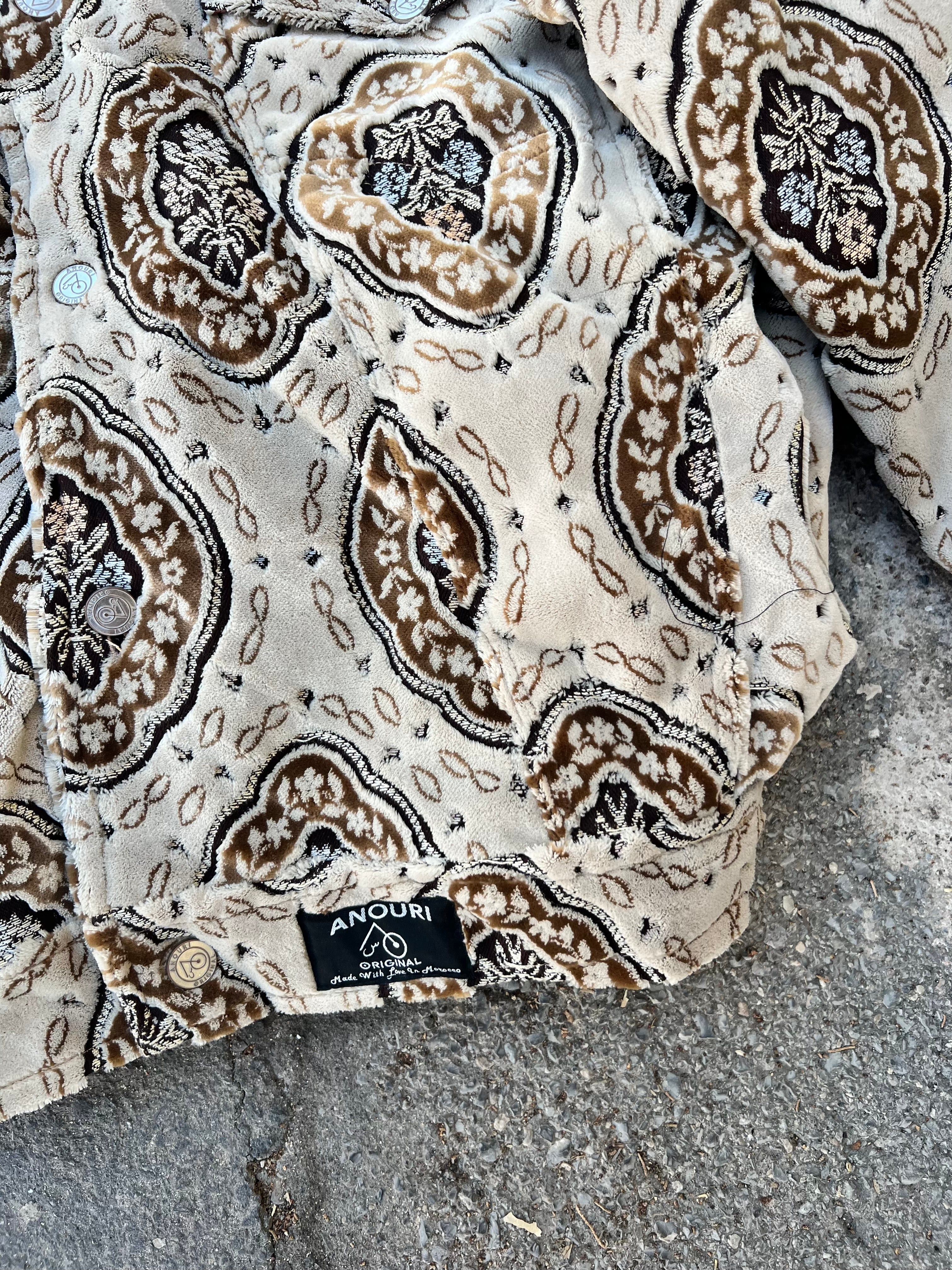 Moroccan hand made with unique yellow and orange color,  carpet Jacket UNISEX (Copy)