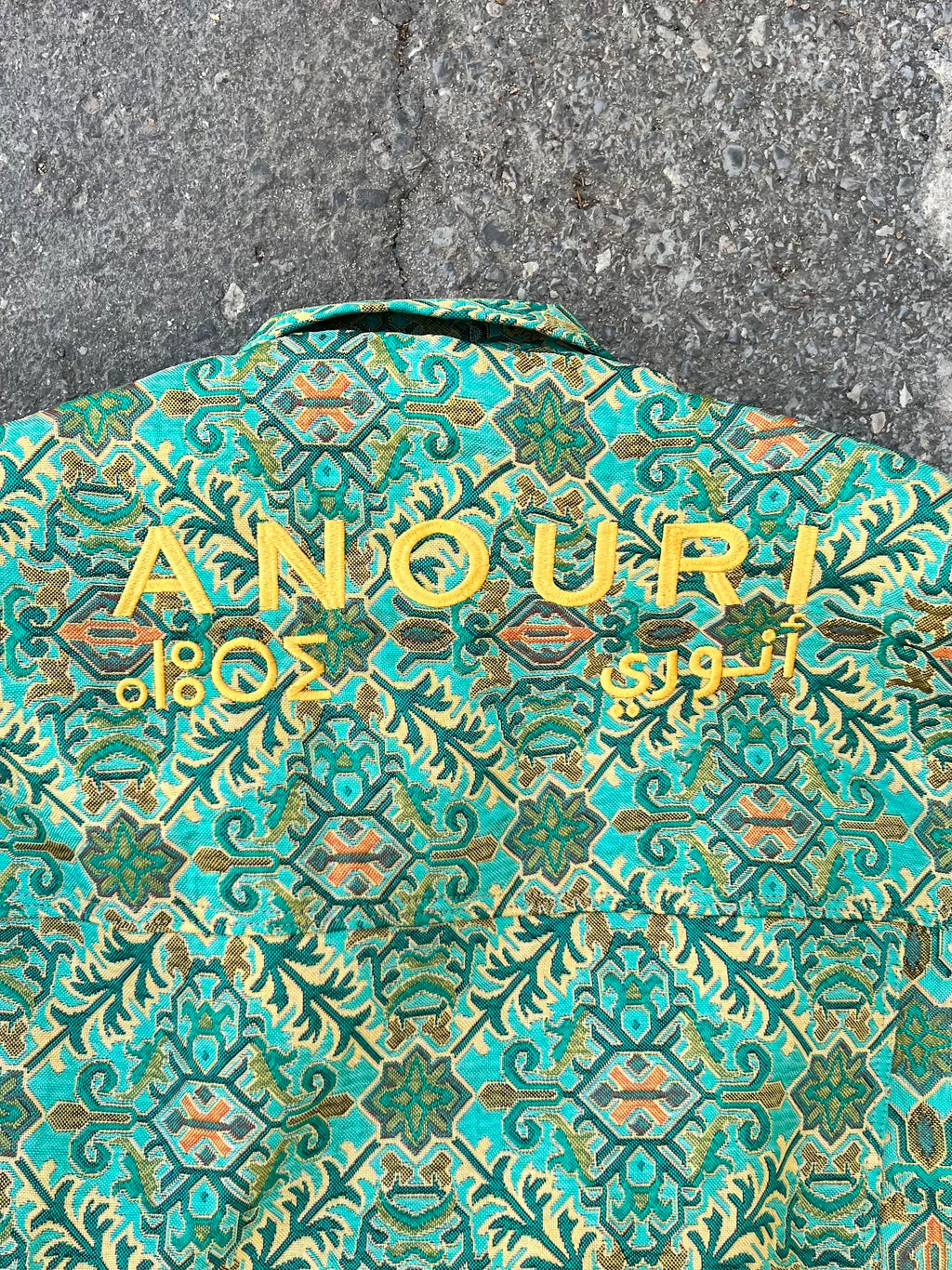 Moroccan hand made with unique white and green color,  carpet Jacket UNISEX (Copy)