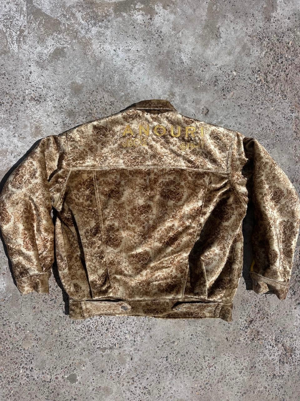 Moroccan hand made with unique brown and yellow color,  carpet Jacket UNISEX