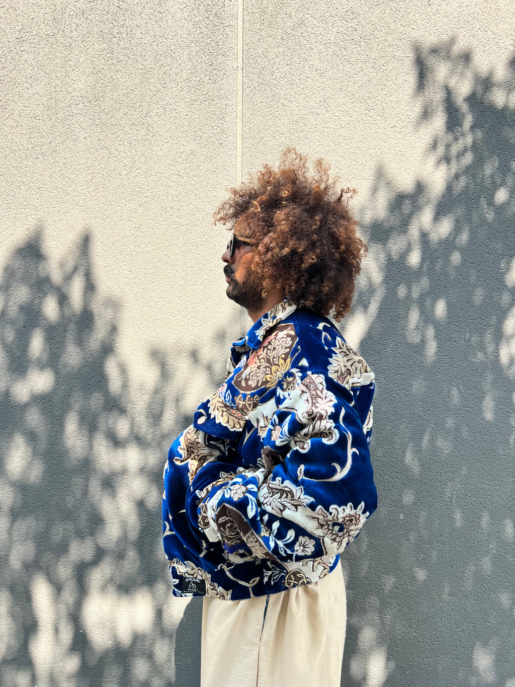 Moroccan hand made with unique design Blue color ,  carpet Jacket UNISEX