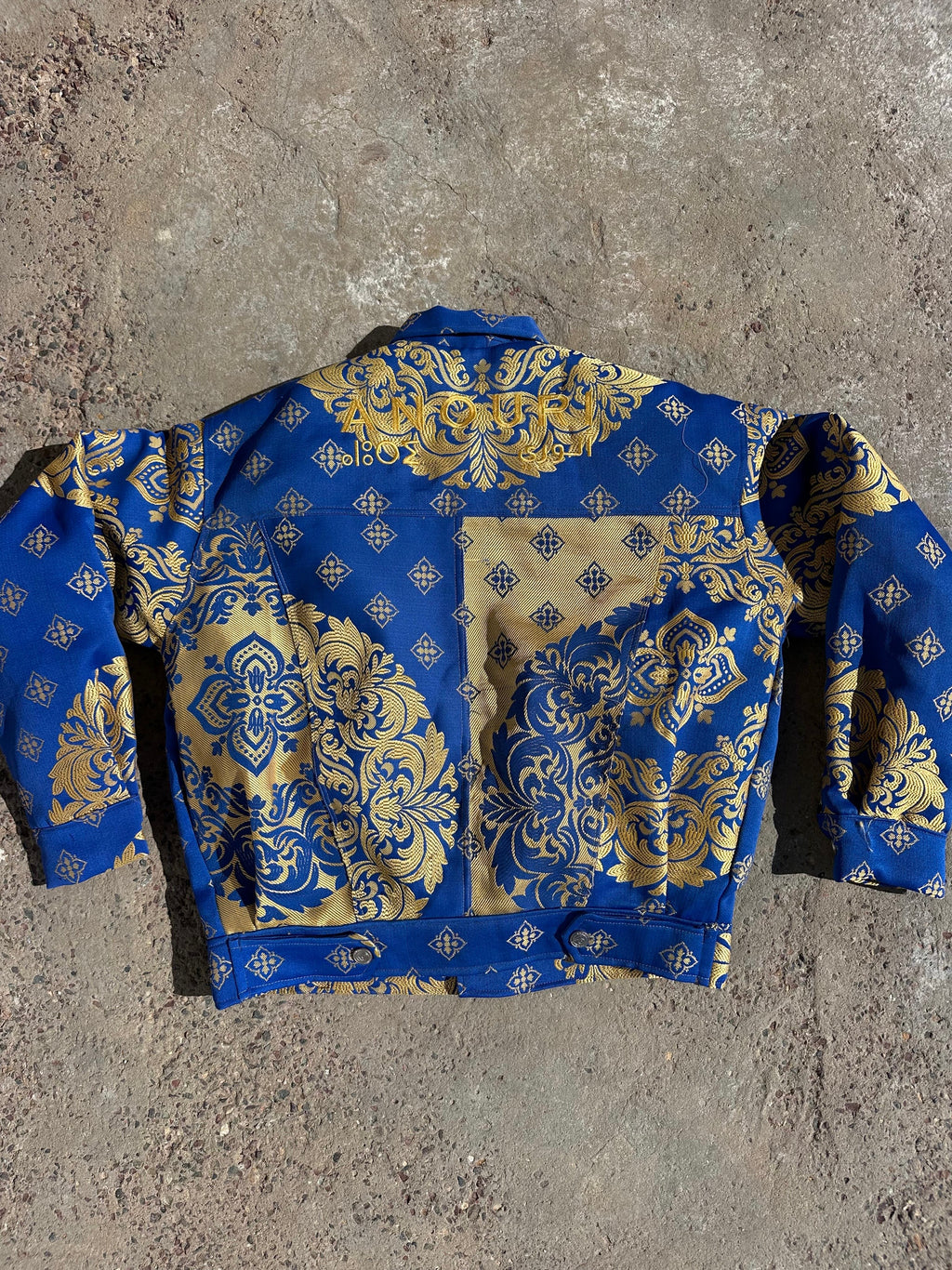 Moroccan hand made with unique blue color,  carpet Jacket UNISEX