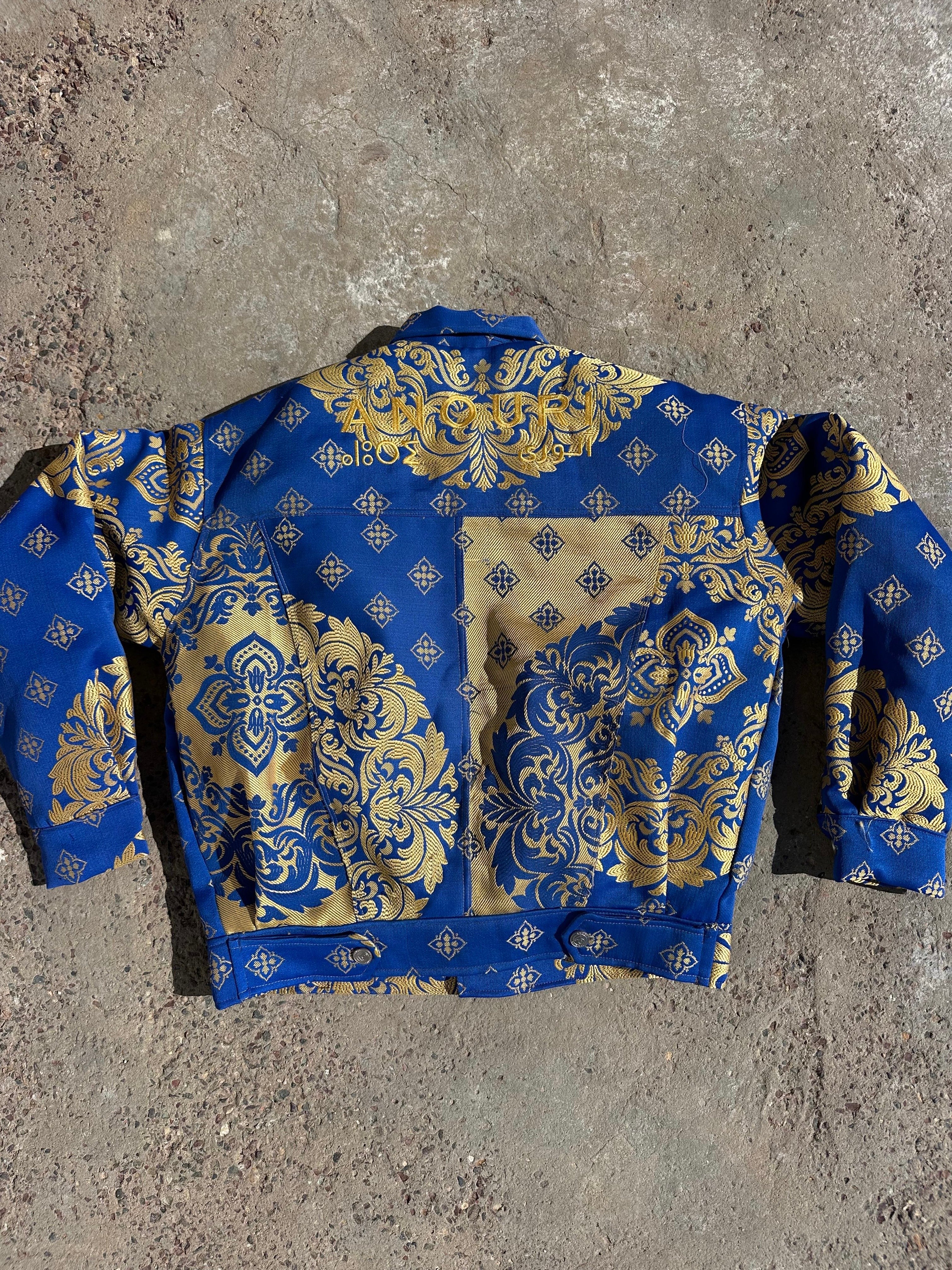 Moroccan hand made with unique blue color,  carpet Jacket UNISEX