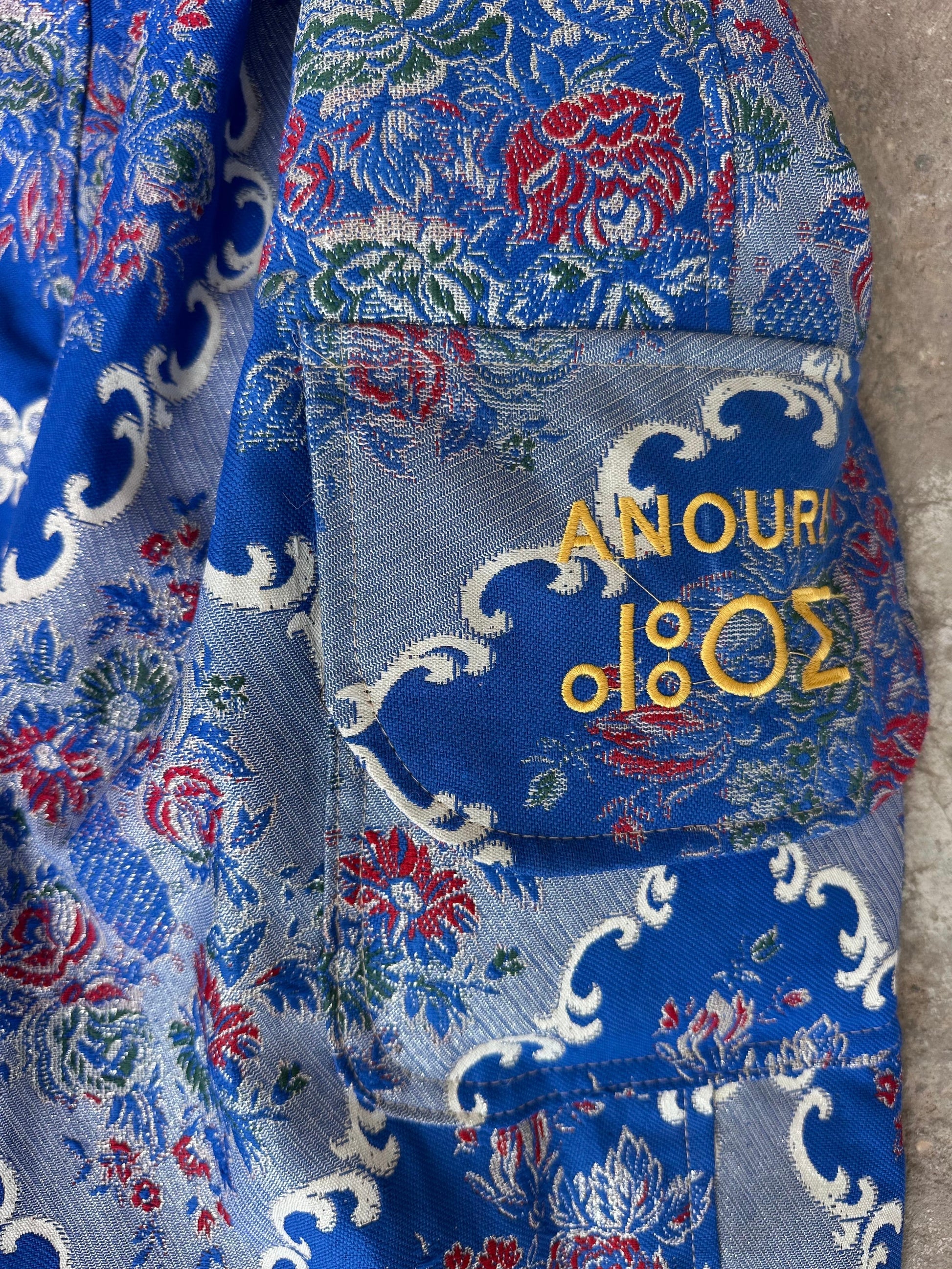 Anouris Original PANT with wide legs with two pockets  side blue print “Carpet” UNISEX
