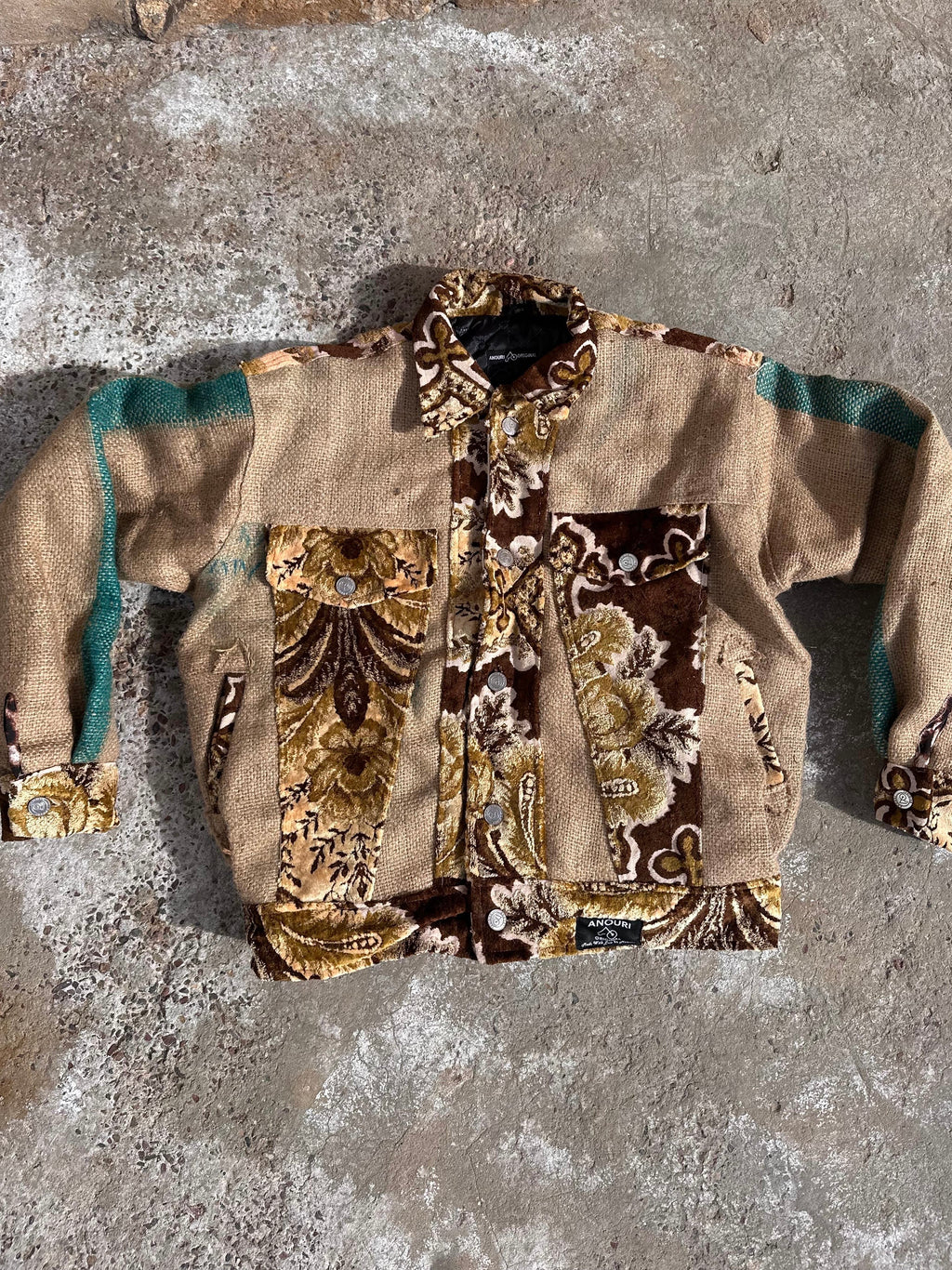 Moroccan hand made unique burlap and brown Carpet and burlap set UNISEX