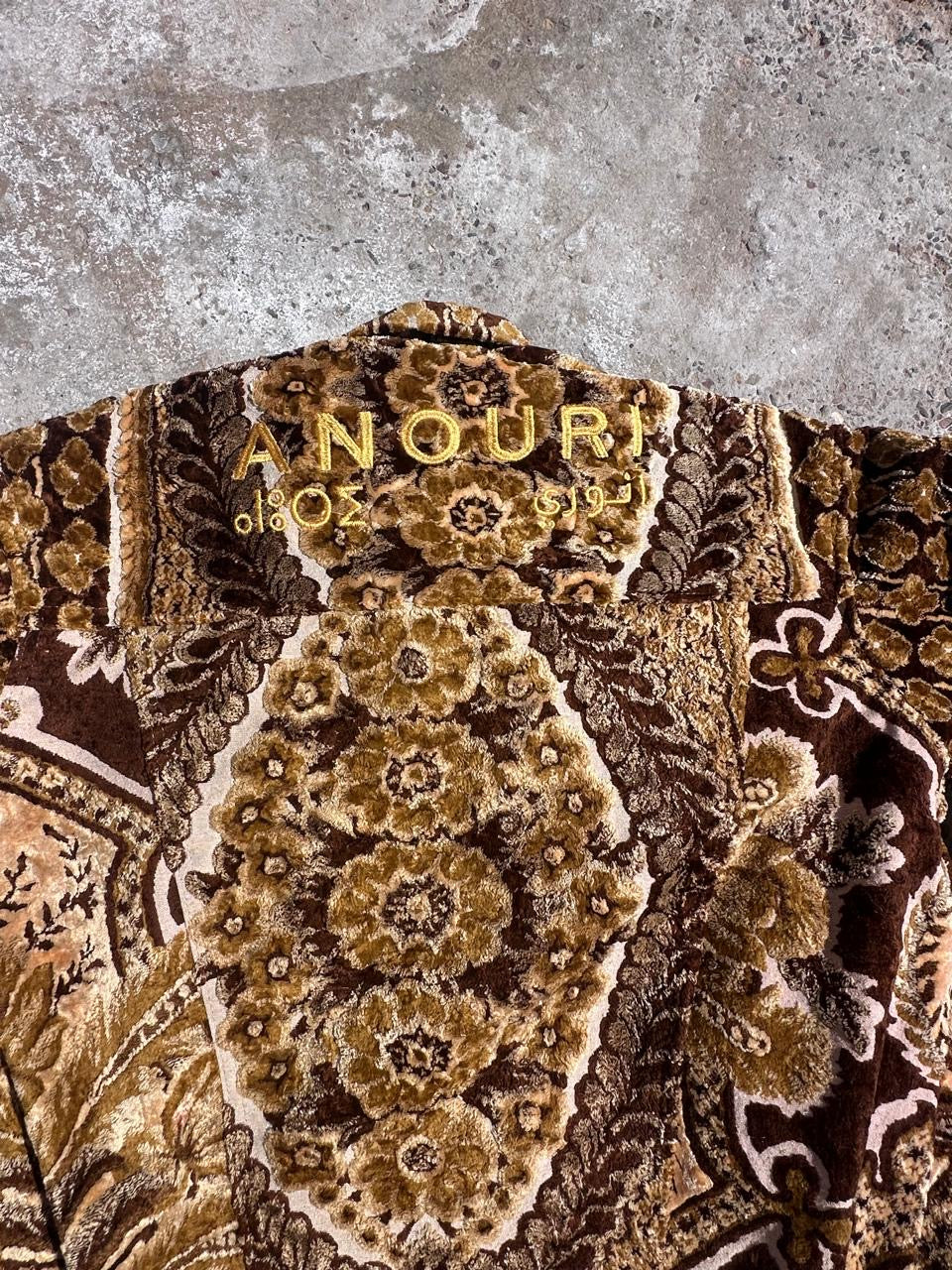 Moroccan hand made with unique brown and yellow color,  carpet Jacket UNISEX