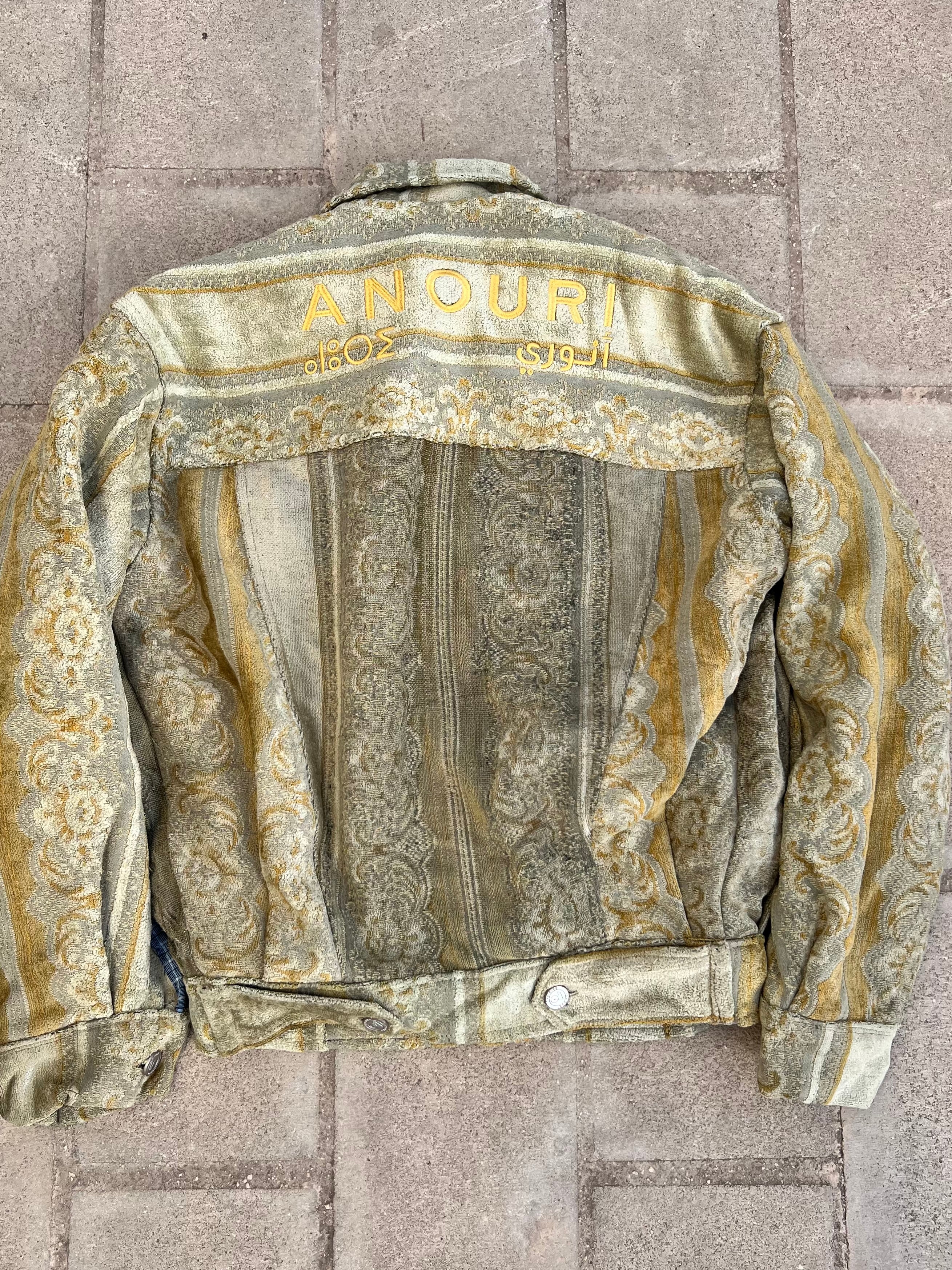 Moroccan hand made with unique light green and yellow color,  carpet Jacket UNISEX