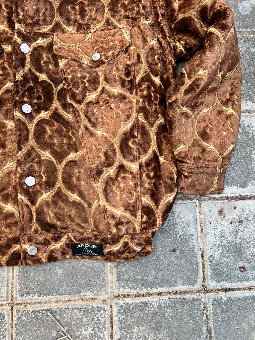 Moroccan hand made with unique design brown color ,  carpet Jacket UNISEX