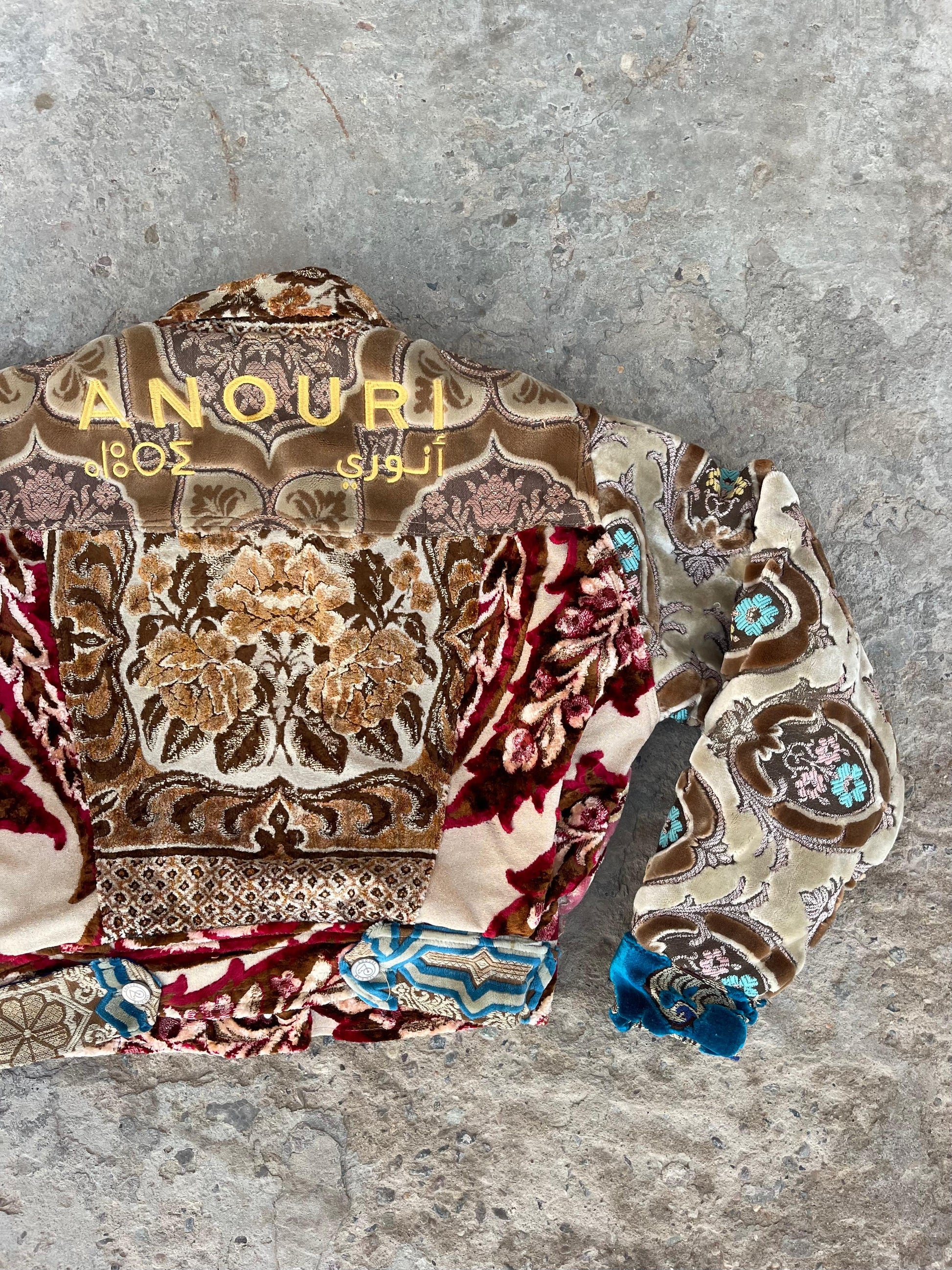 Moroccan hand made patchwork 7 with unique designs short carpet Jacket for female