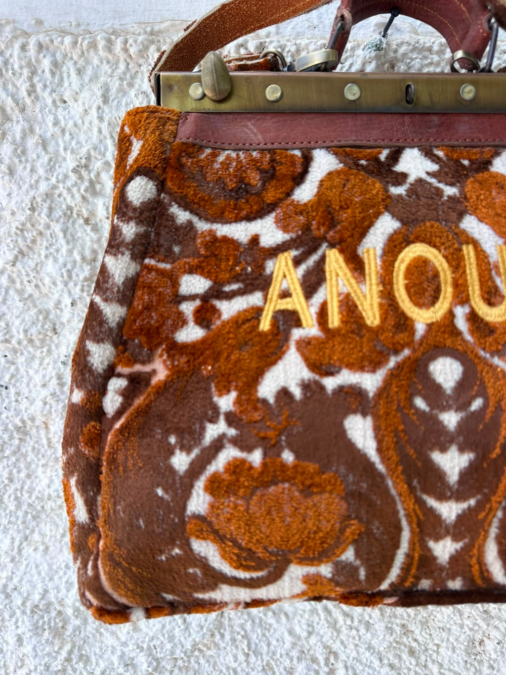 Anouri Original Emerald Heritage Frame brown colour Carpet Bag