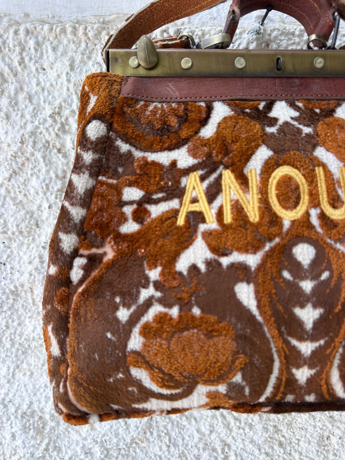 Anouri Original Emerald Heritage Frame brown colour Carpet Bag