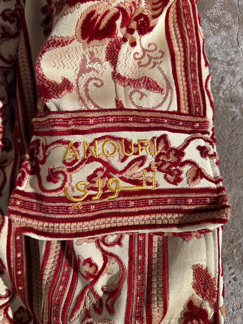 Moroccan hand made unique red Carpet and burlap set UNISEX