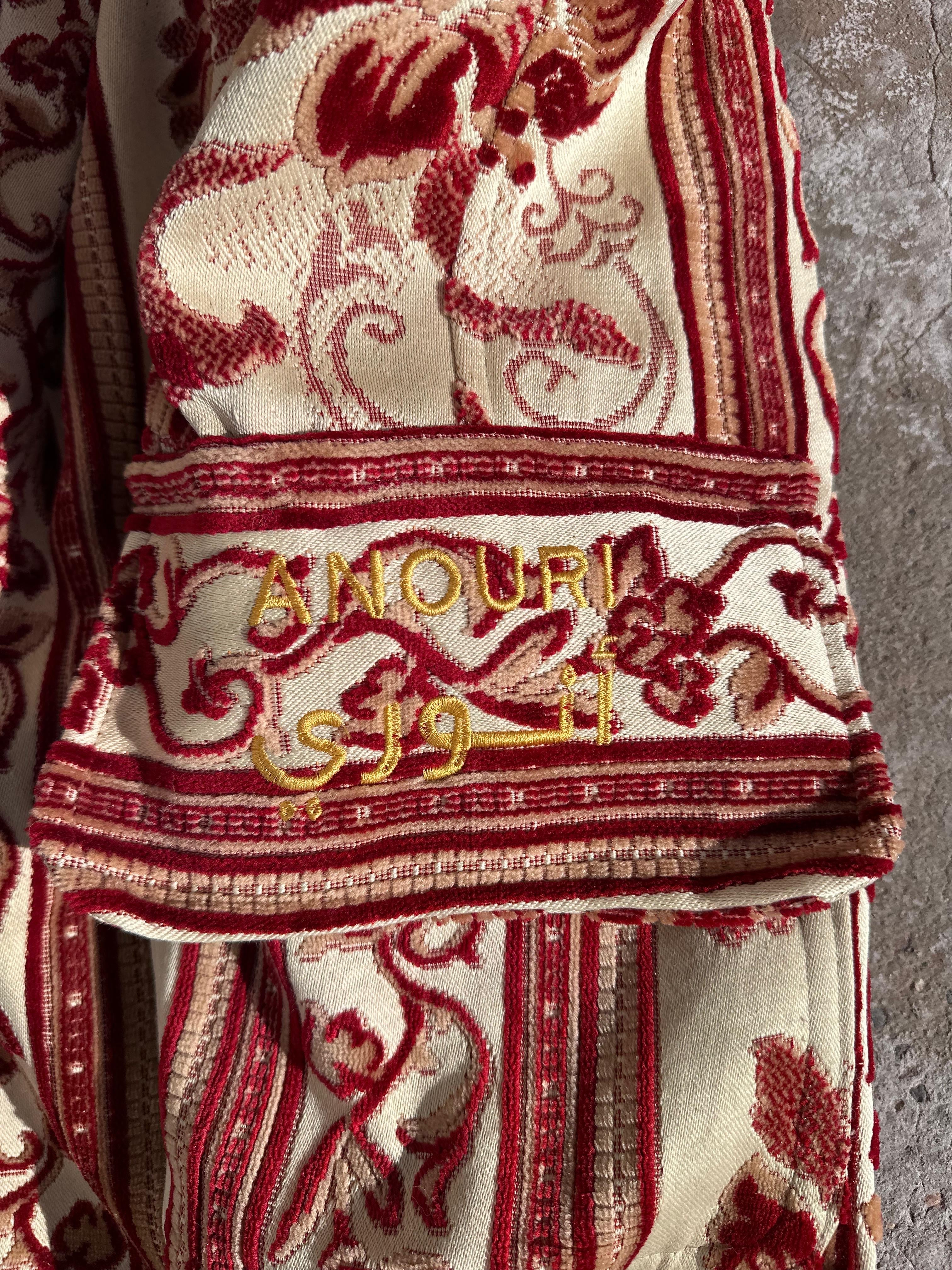 Moroccan hand made unique red Carpet and burlap set UNISEX