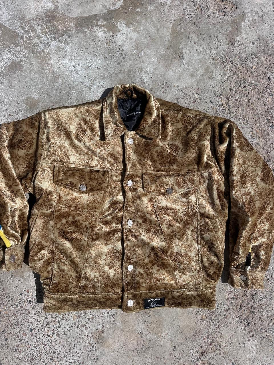 Moroccan hand made with unique brown and yellow color,  carpet Jacket UNISEX