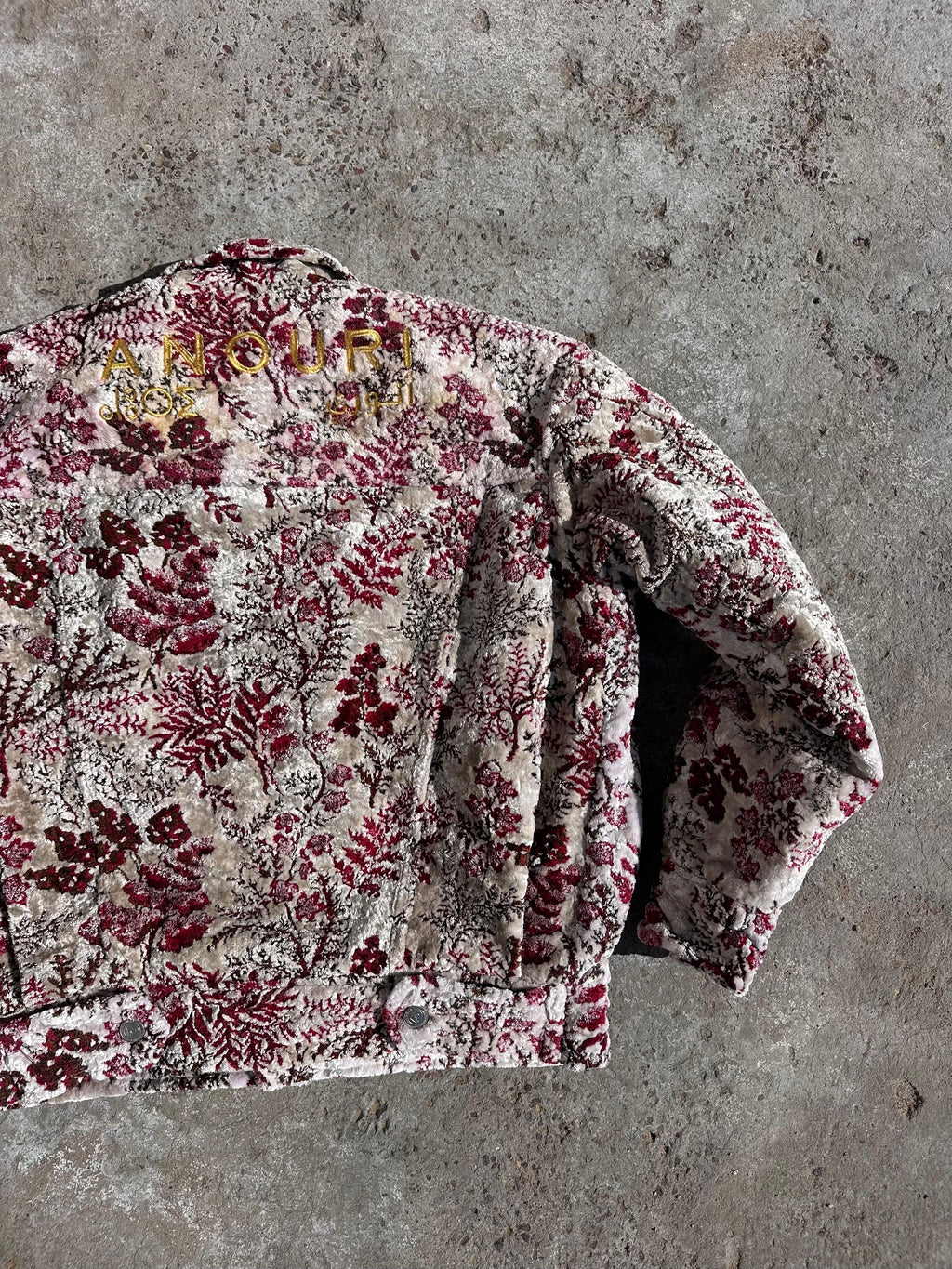 Moroccan hand made with unique white and red color,  carpet Jacket UNISEX