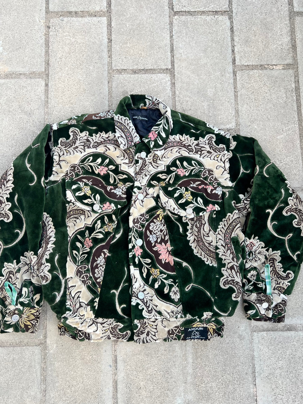 Moroccan hand made with unique green color,  carpet Jacket UNISEX
