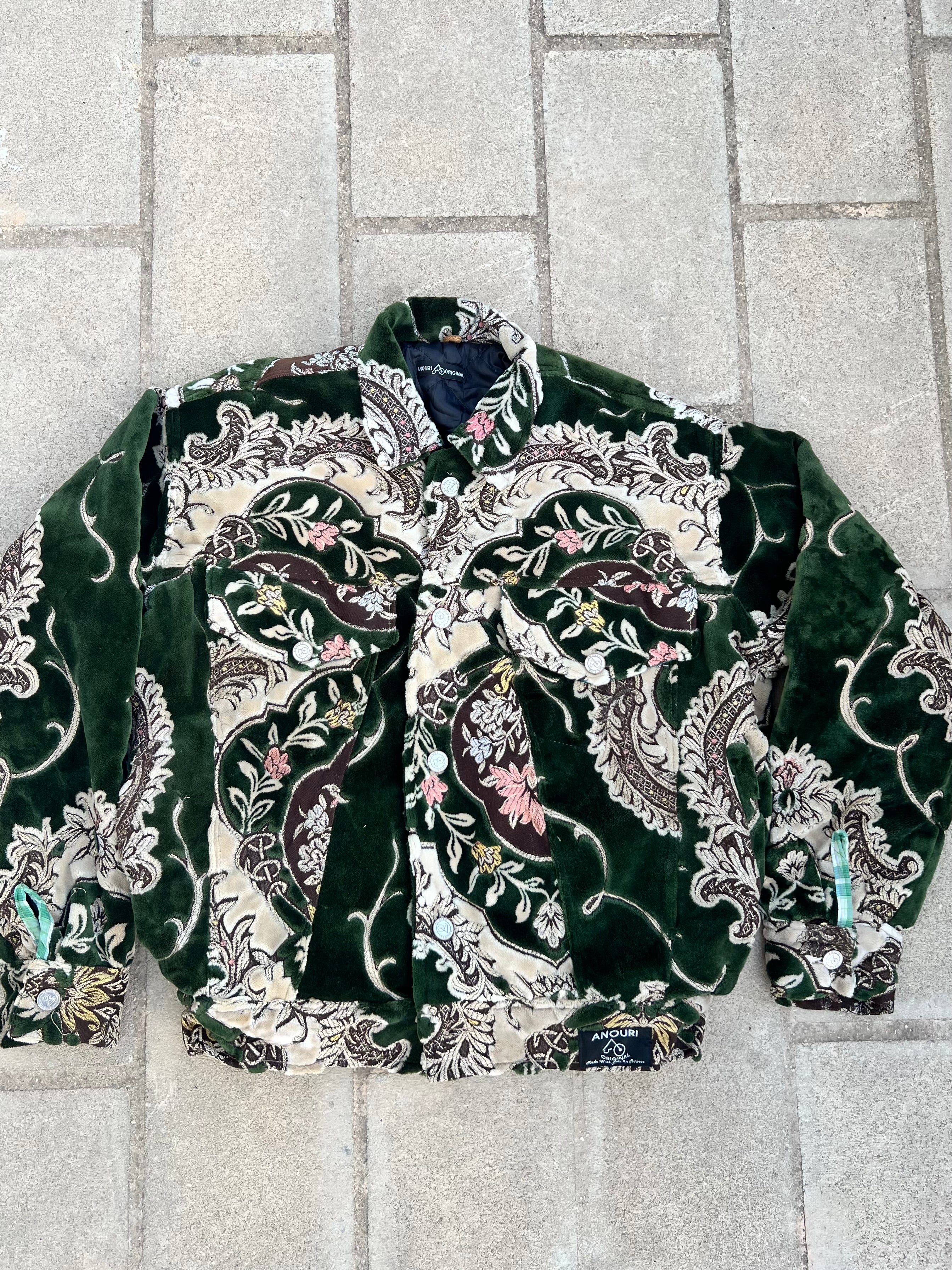 Moroccan hand made with unique green color,  carpet Jacket UNISEX