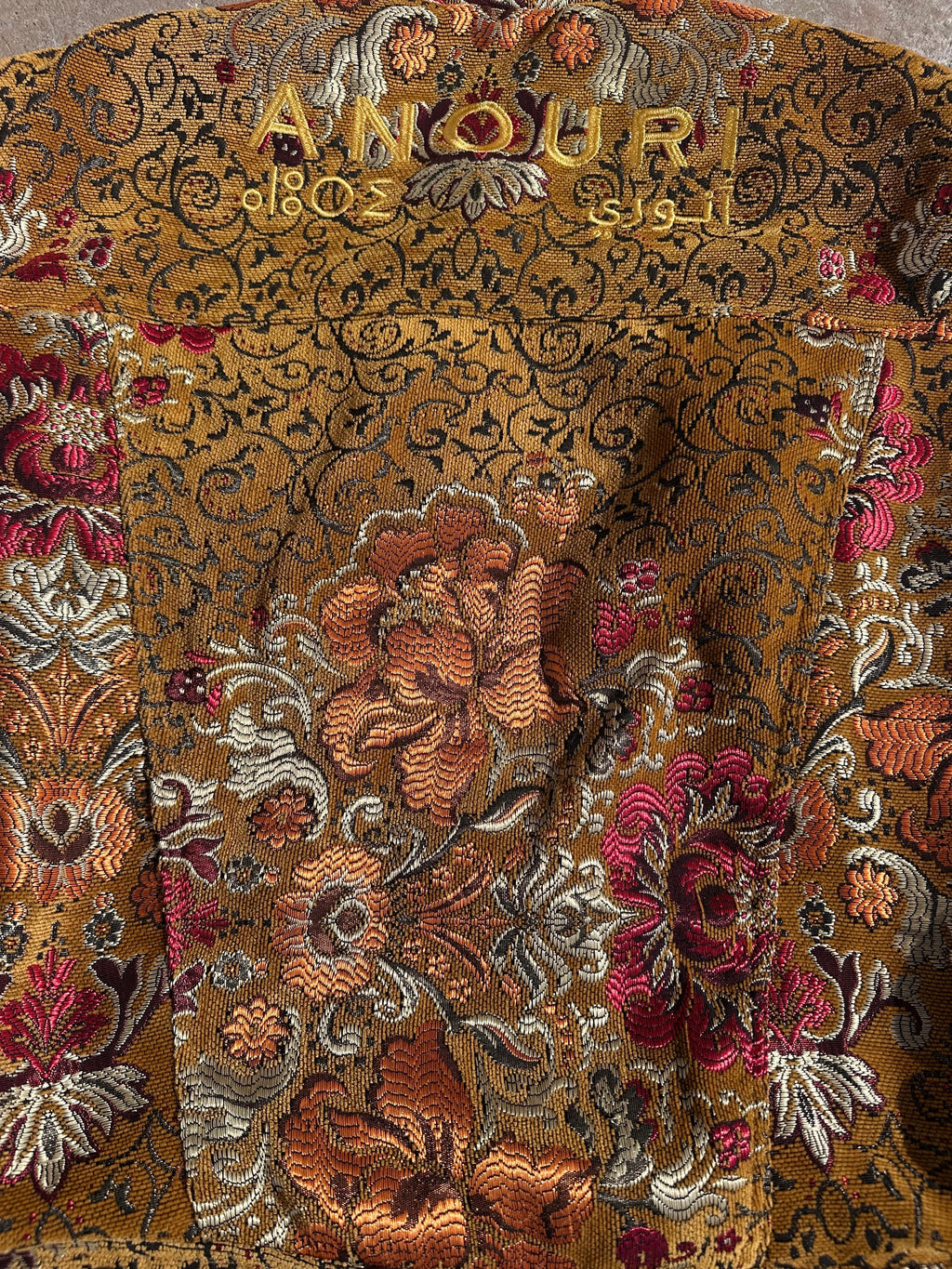 Moroccan hand made with unique orange color,  carpet Jacket UNISEX