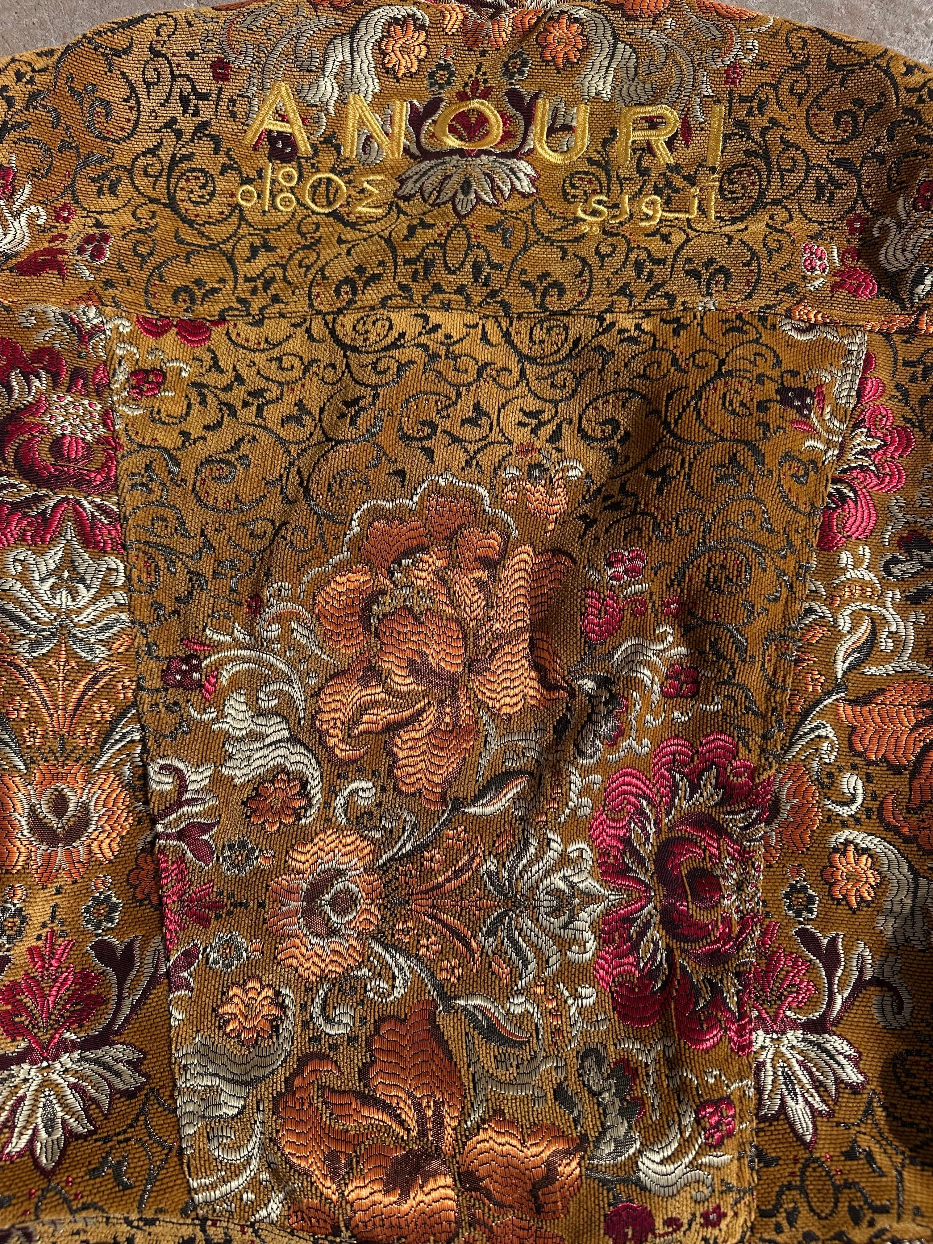 Moroccan hand made with unique orange color,  carpet Jacket UNISEX