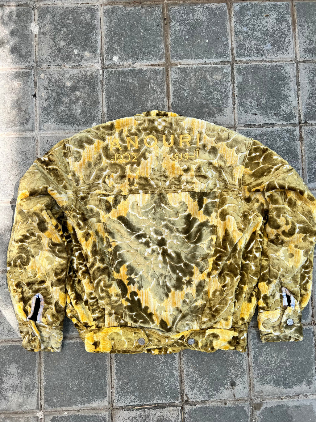 Moroccan hand made with unique light green with yellow color,  carpet Jacket UNISEX